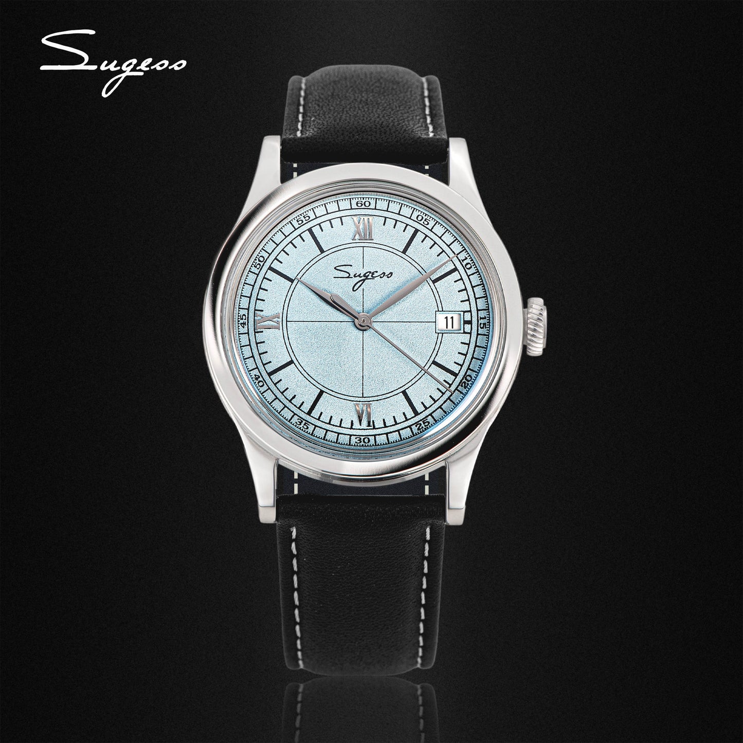 Heritage 411-3B Seagull 2130 Movement Stainless Steel Case Deep Light Blue Dial SU4113BLB
