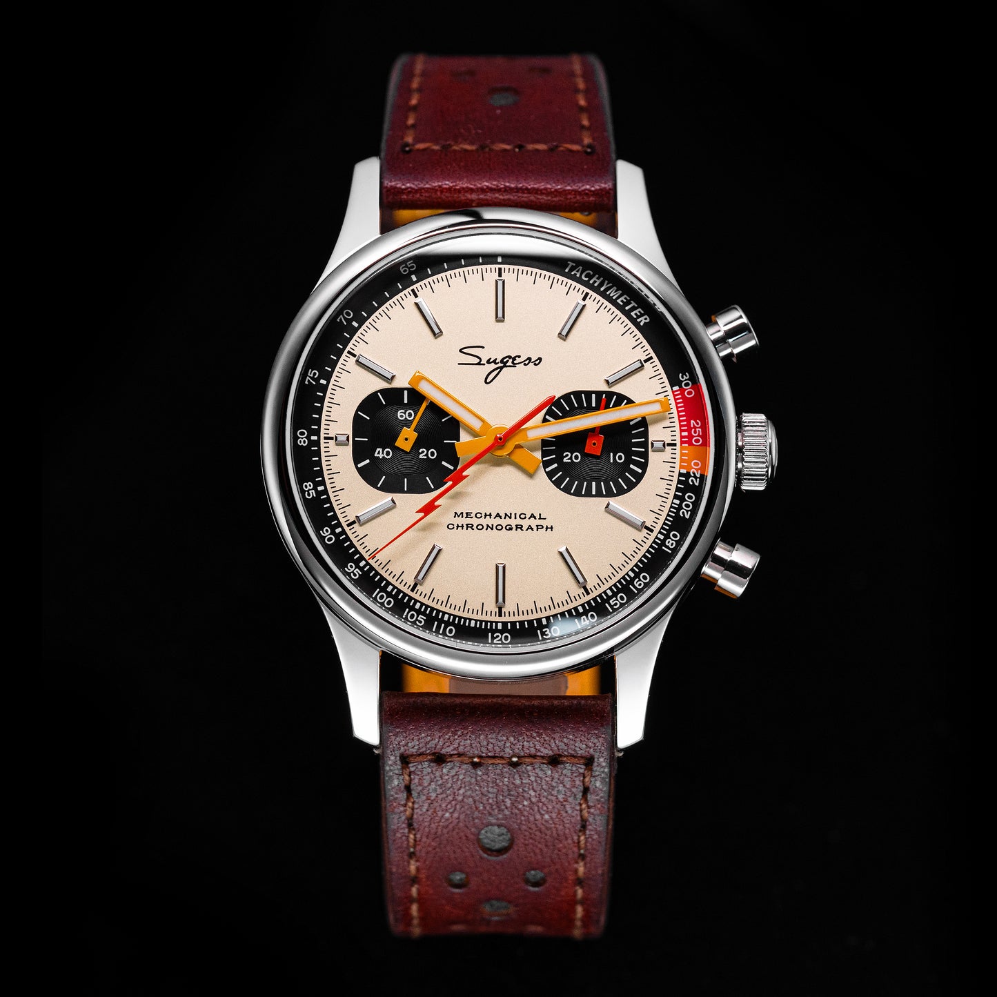 Chrono Heritage S387 Salmon Dial Orange Lightning V2