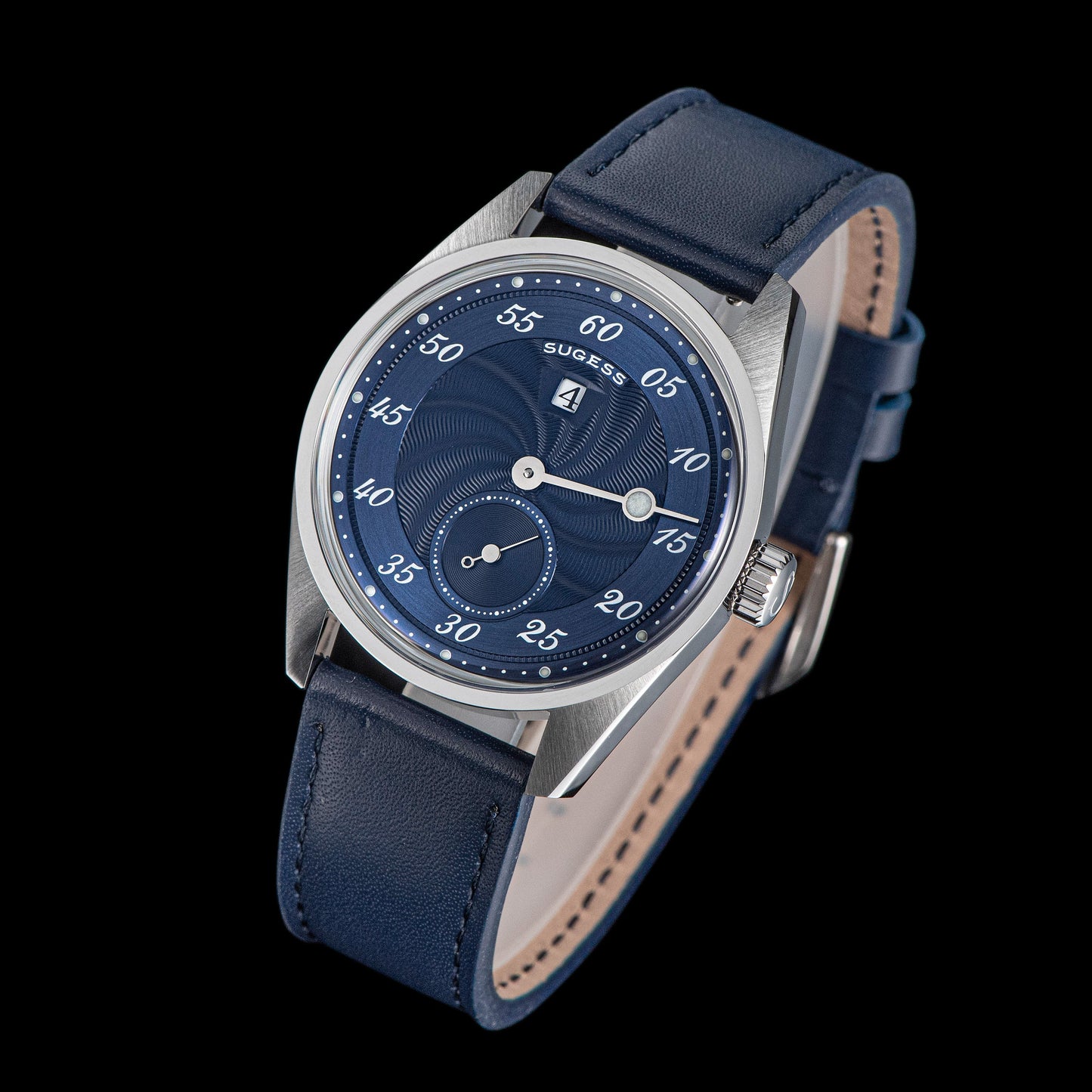 Automatic S451-1 Deep Blue Dial Jumping Hour One Pointer Stainless Steel