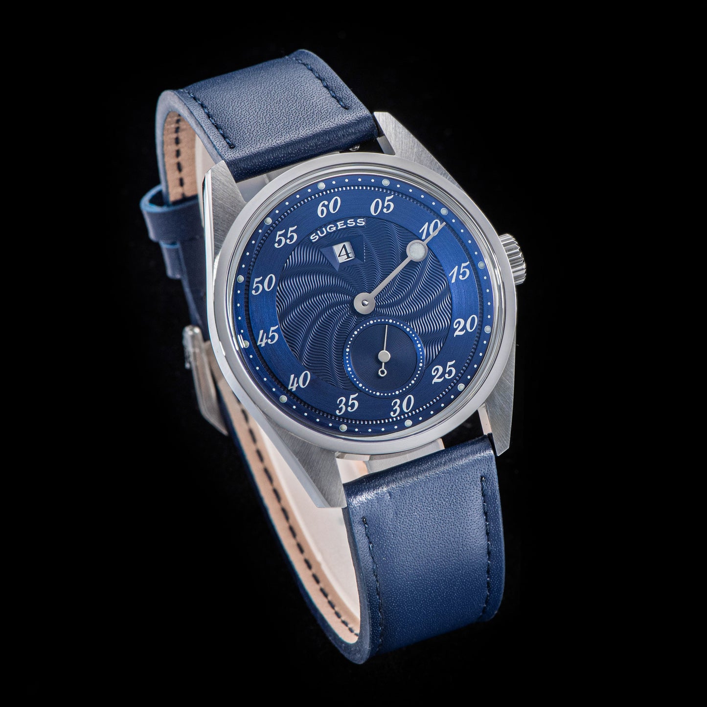 Automatic S451-1 Deep Blue Dial Jumping Hour One Pointer Stainless Steel