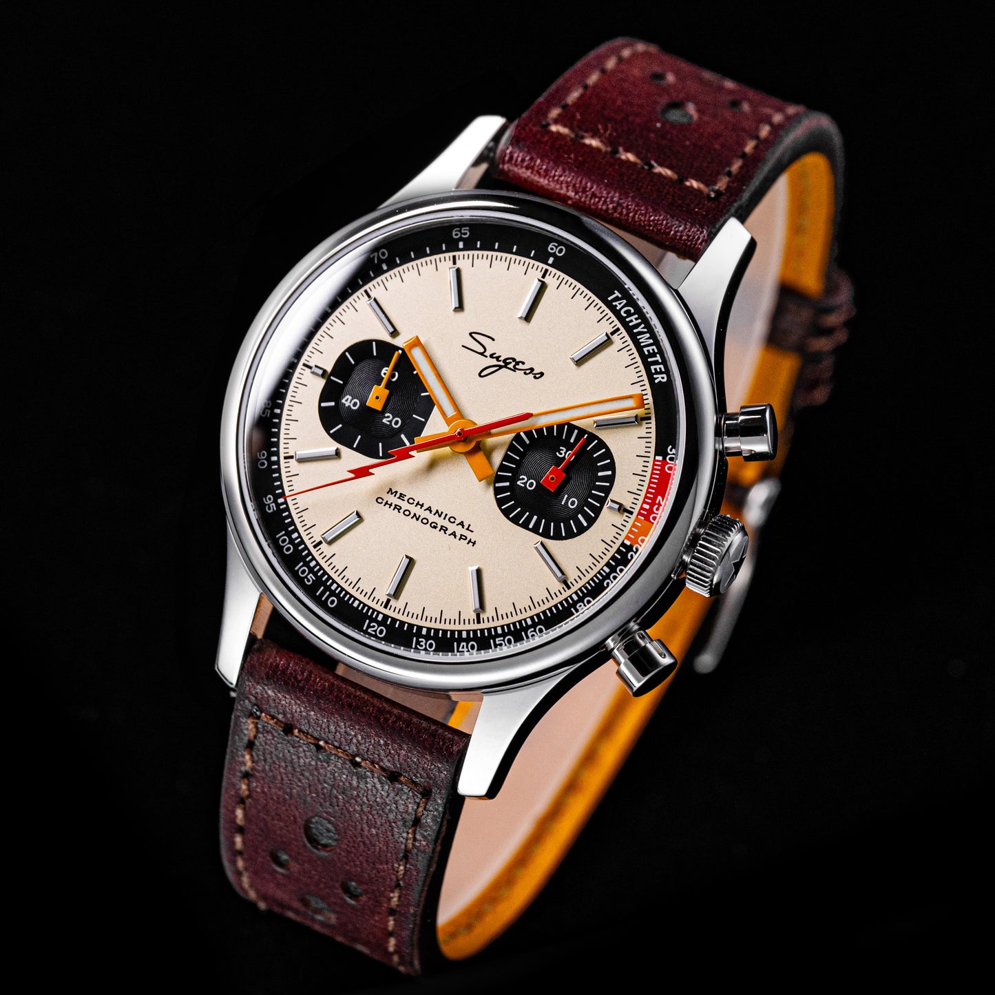 Chrono Heritage S387 Salmon Dial Orange Lightning V2