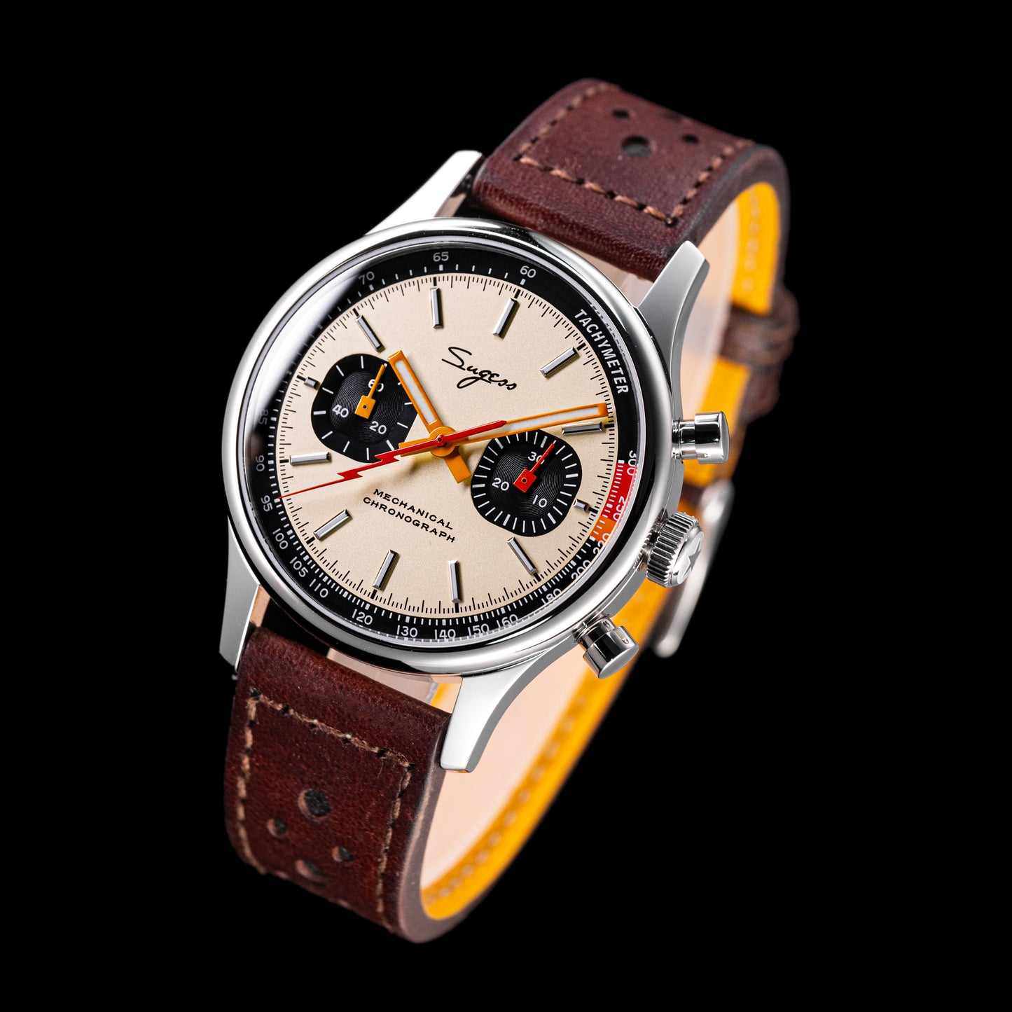 Chrono Heritage S387 Salmon Dial Orange Lightning V2