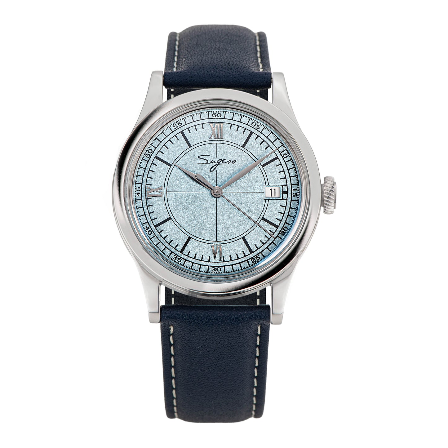 Heritage 411-3B Seagull 2130 Movement Stainless Steel Case Deep Light Blue Dial SU4113BLB