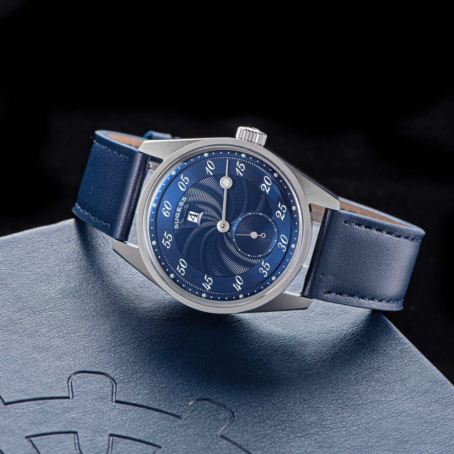 Automatic S451-1 Deep Blue Dial Jumping Hour One Pointer Stainless Steel