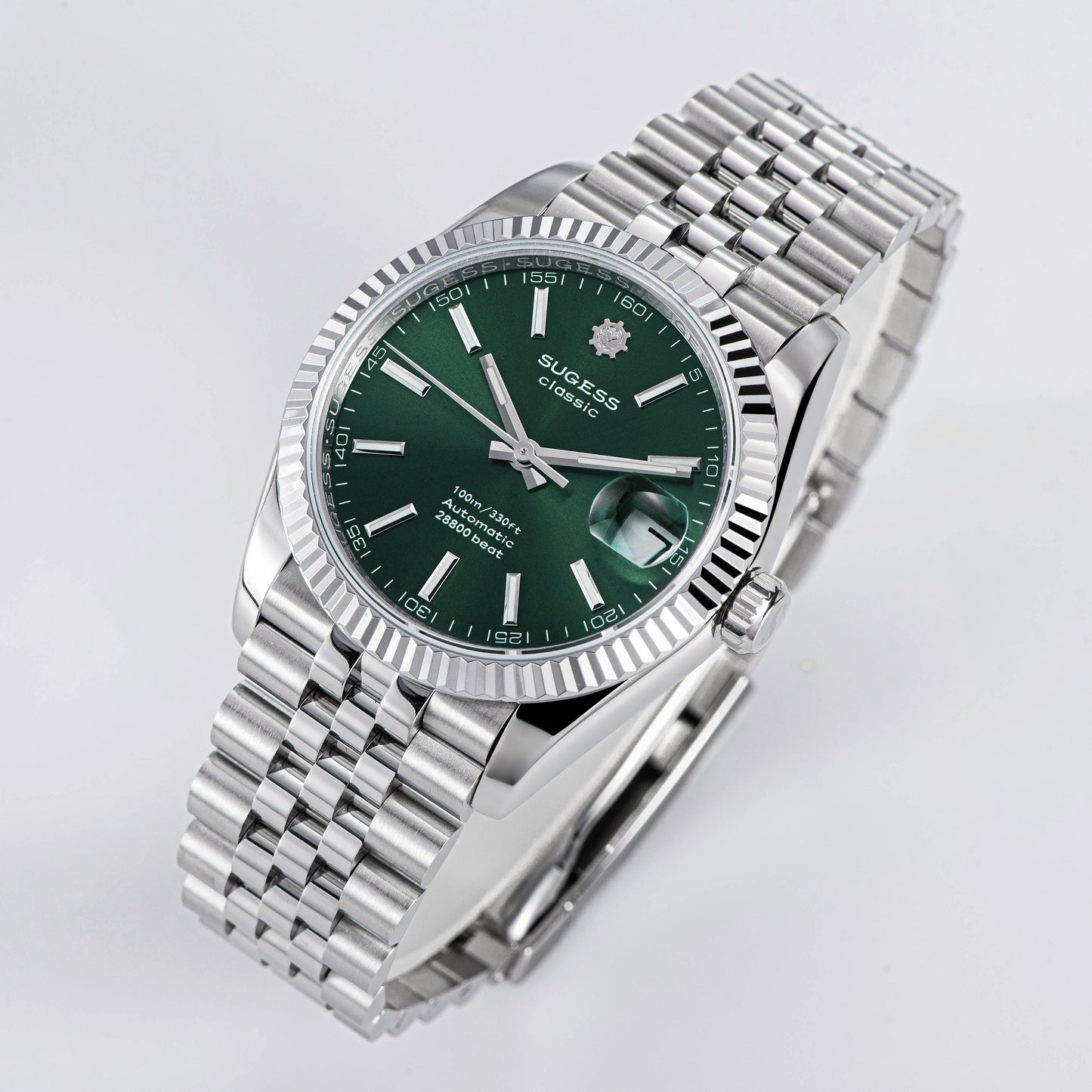 Automatic Classic S447 36mm Green Dial Fluted Bezel Jubilee Bracelet ST2130