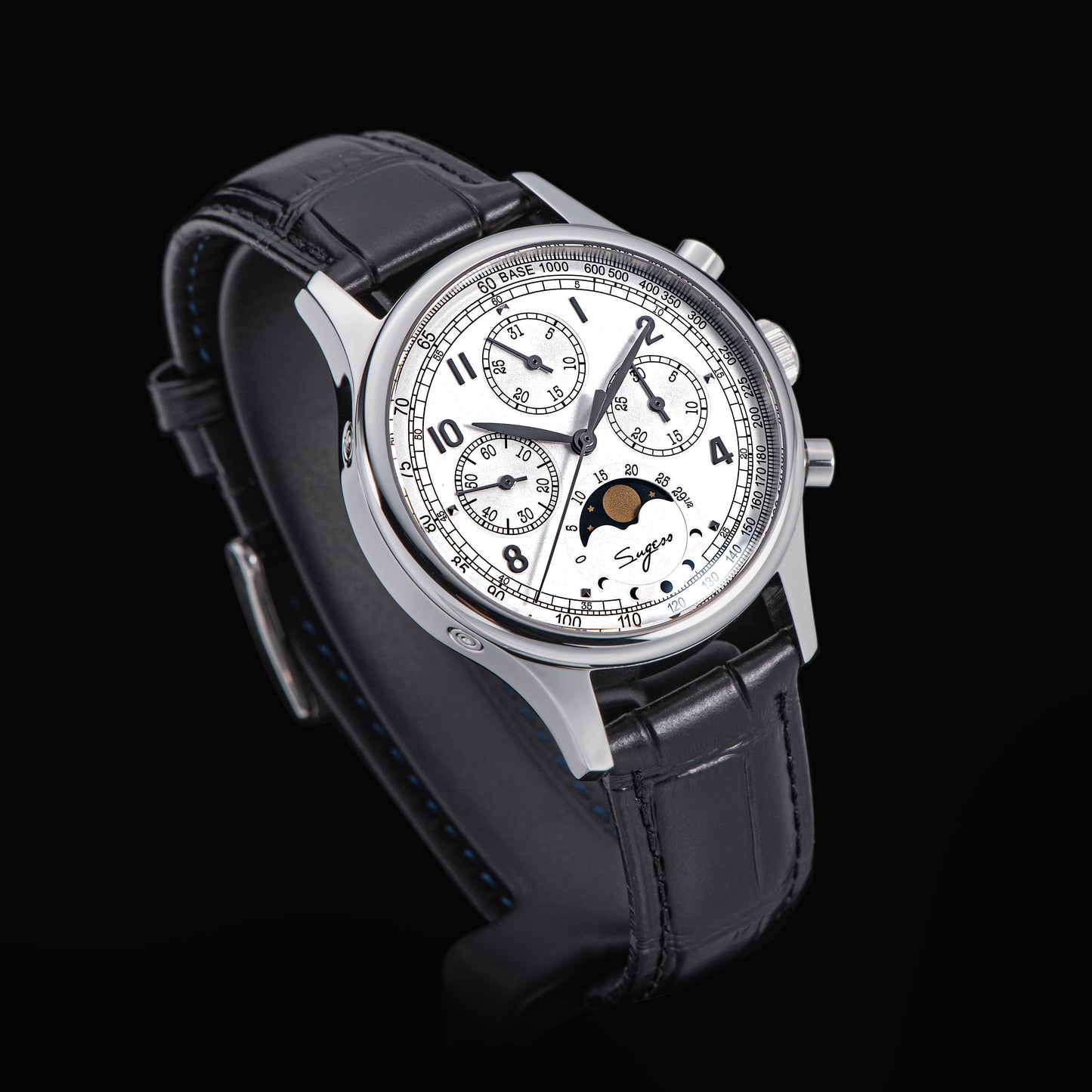 MoonPhase Master S389-2 White Dial Swan Neck Regulator