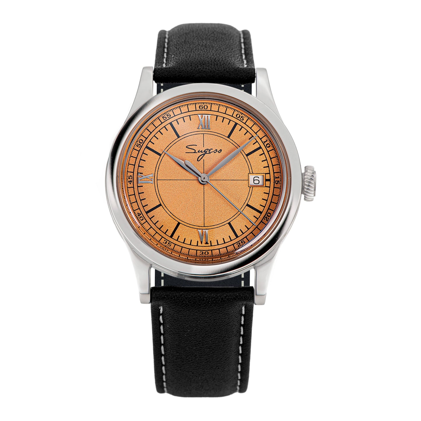 Heritage 411-3B Seagull 2130 Movement Stainless Steel Case Deep Orange Dial SU4113BOR