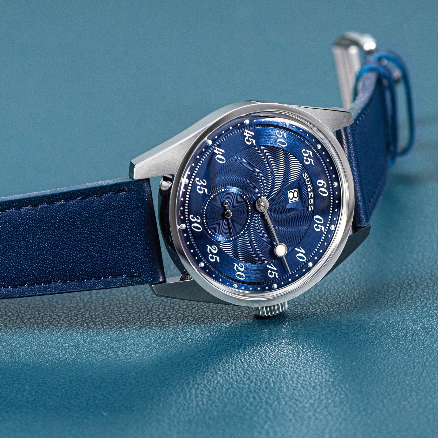 Automatic S451-1 Deep Blue Dial Jumping Hour One Pointer Stainless Steel