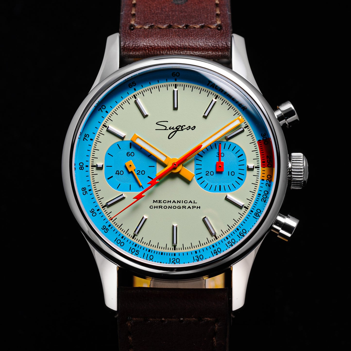 Chrono Heritage S387 Light Blue Dial Orange Lightning V2
