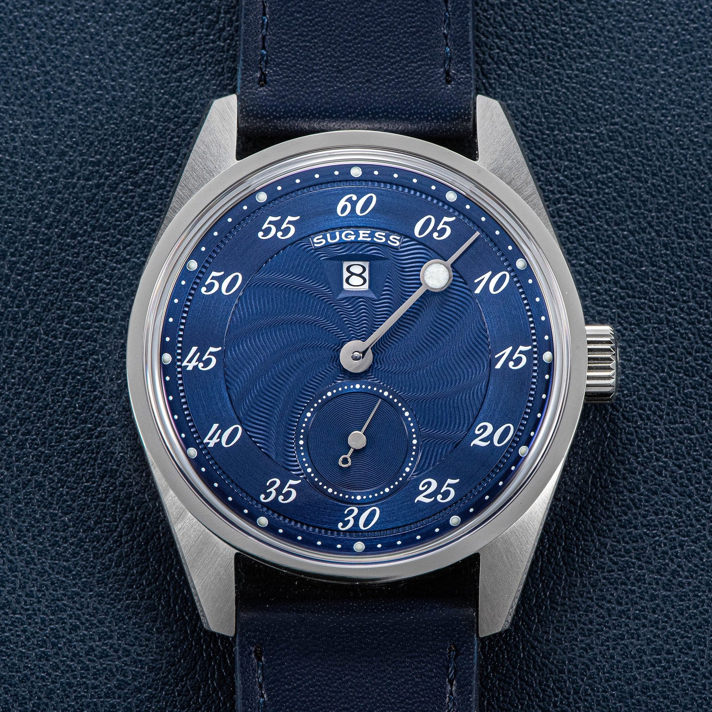 Automatic S451-1 Deep Blue Dial Jumping Hour One Pointer Stainless Steel