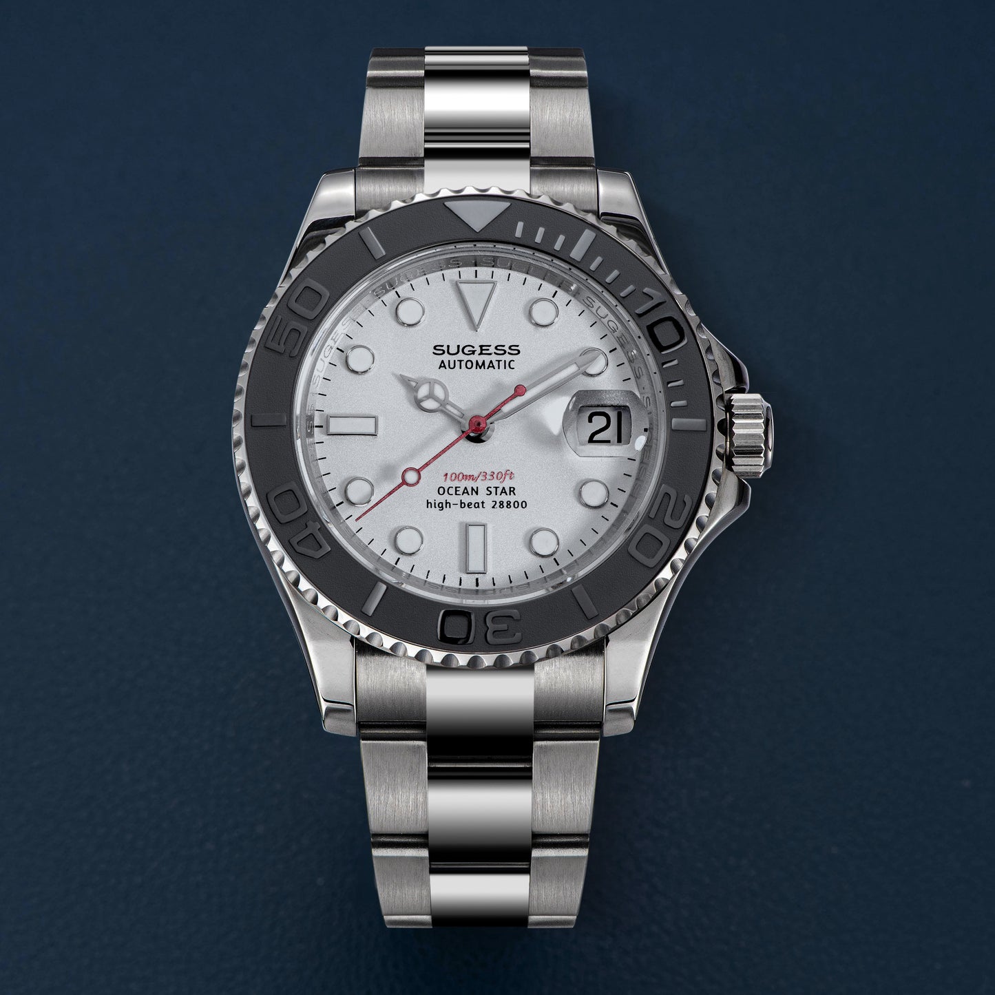 Ocean Star S450 YM Diver Watch ST2130 Ceramic Bezel White Dial Limited Edition