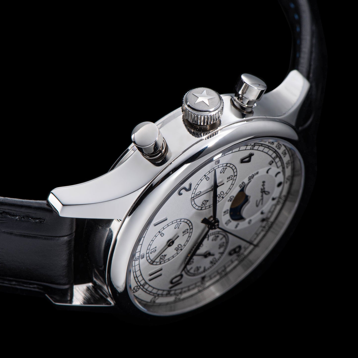 MoonPhase Master S389-2 White Dial Swan Neck Regulator