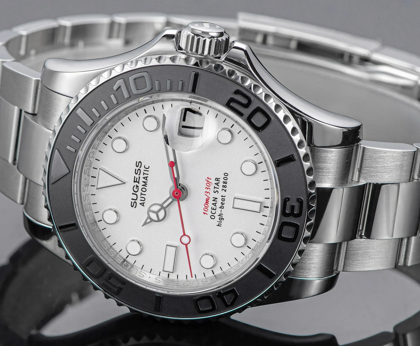 Ocean Star S450 YM Diver Watch ST2130 Ceramic Bezel White Dial Limited Edition