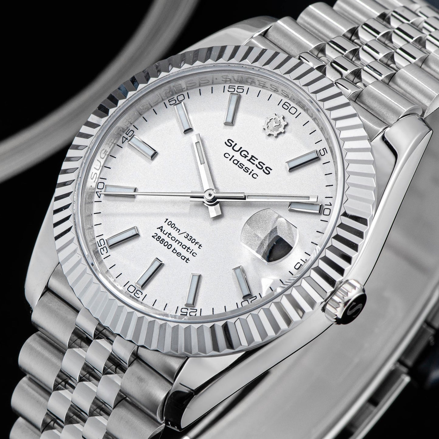 Automatic Classic S448 White Dial Fluted Bezel Jubilee Bracelet ST2130