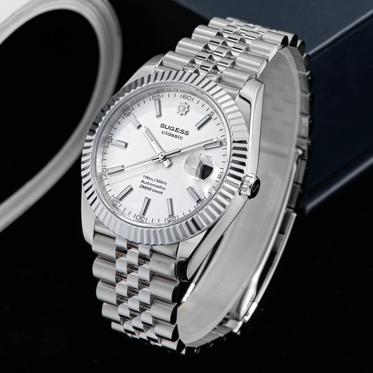 Automatic Classic S448 White Dial Fluted Bezel Jubilee Bracelet ST2130