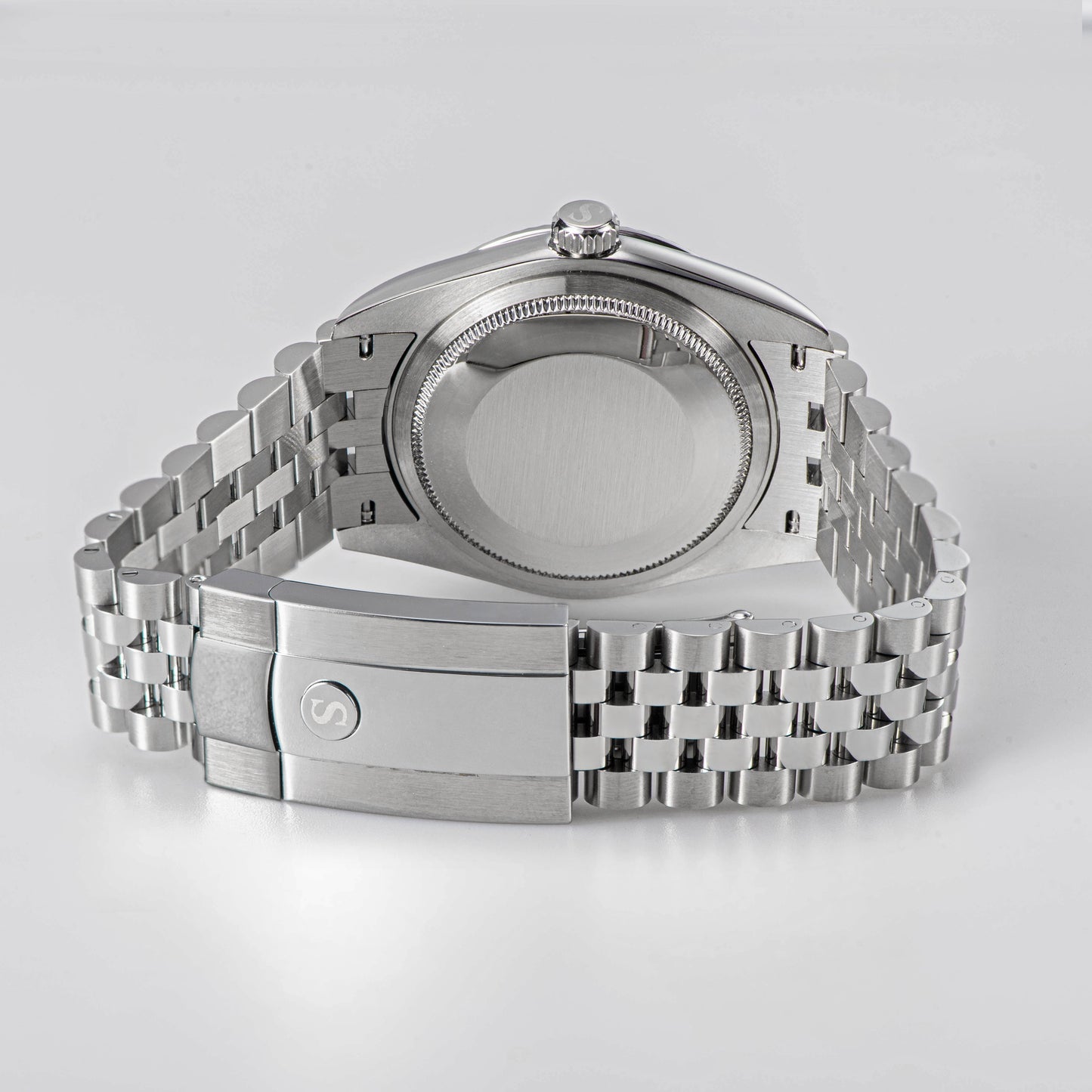 Automatic Classic S447 Black Dial Crystal Indices Fluted Bezel Jubilee Bracelet ST2130