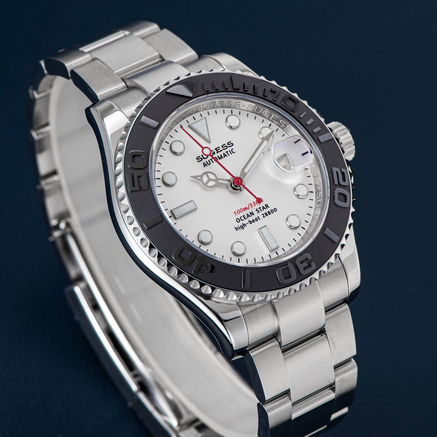 Ocean Star S450 YM Diver Watch ST2130 Ceramic Bezel White Dial Limited Edition