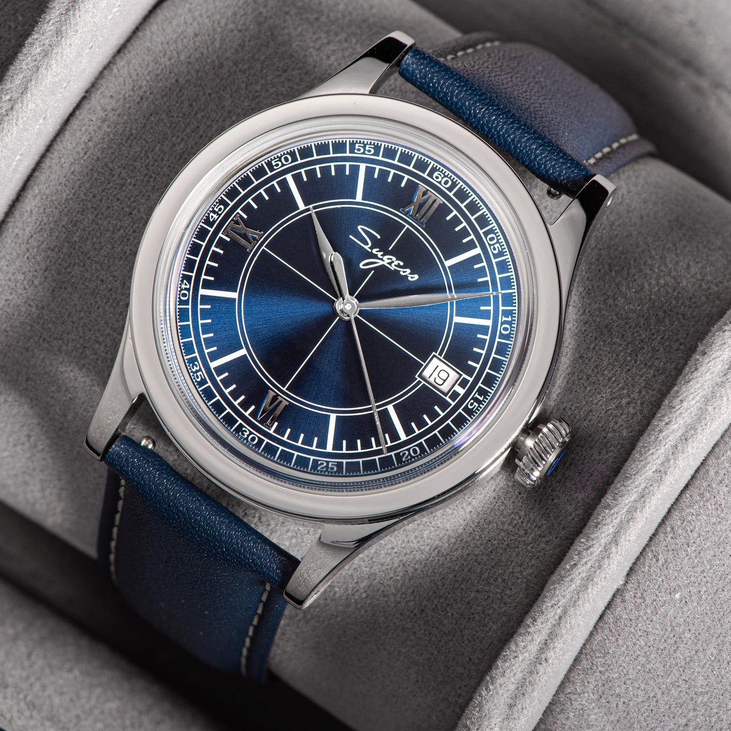 Heritage 411-3B Seagull 2130 Movement Stainless Steel Case Deep Blue Dial SU4113BDB