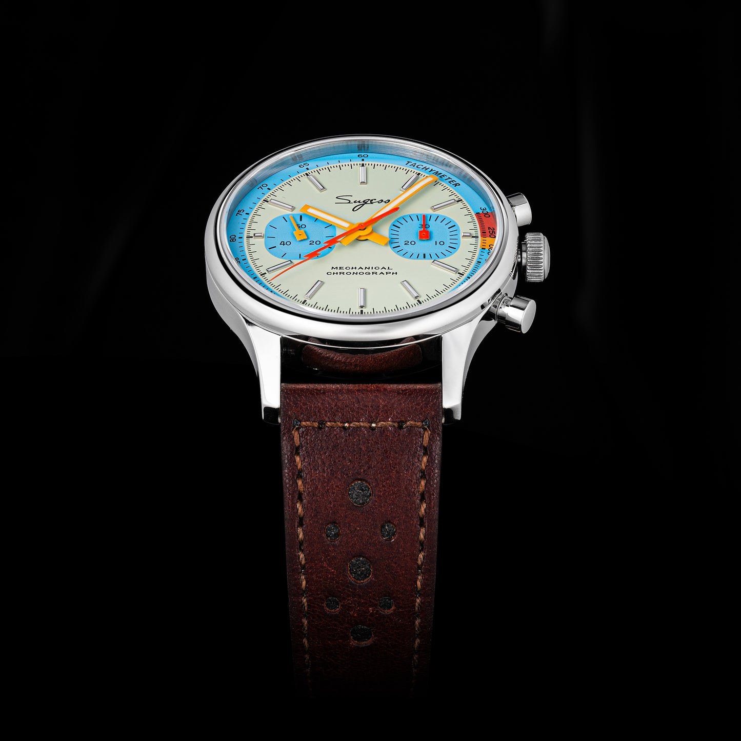 Chrono Heritage S387 Light Blue Dial Orange Lightning V2