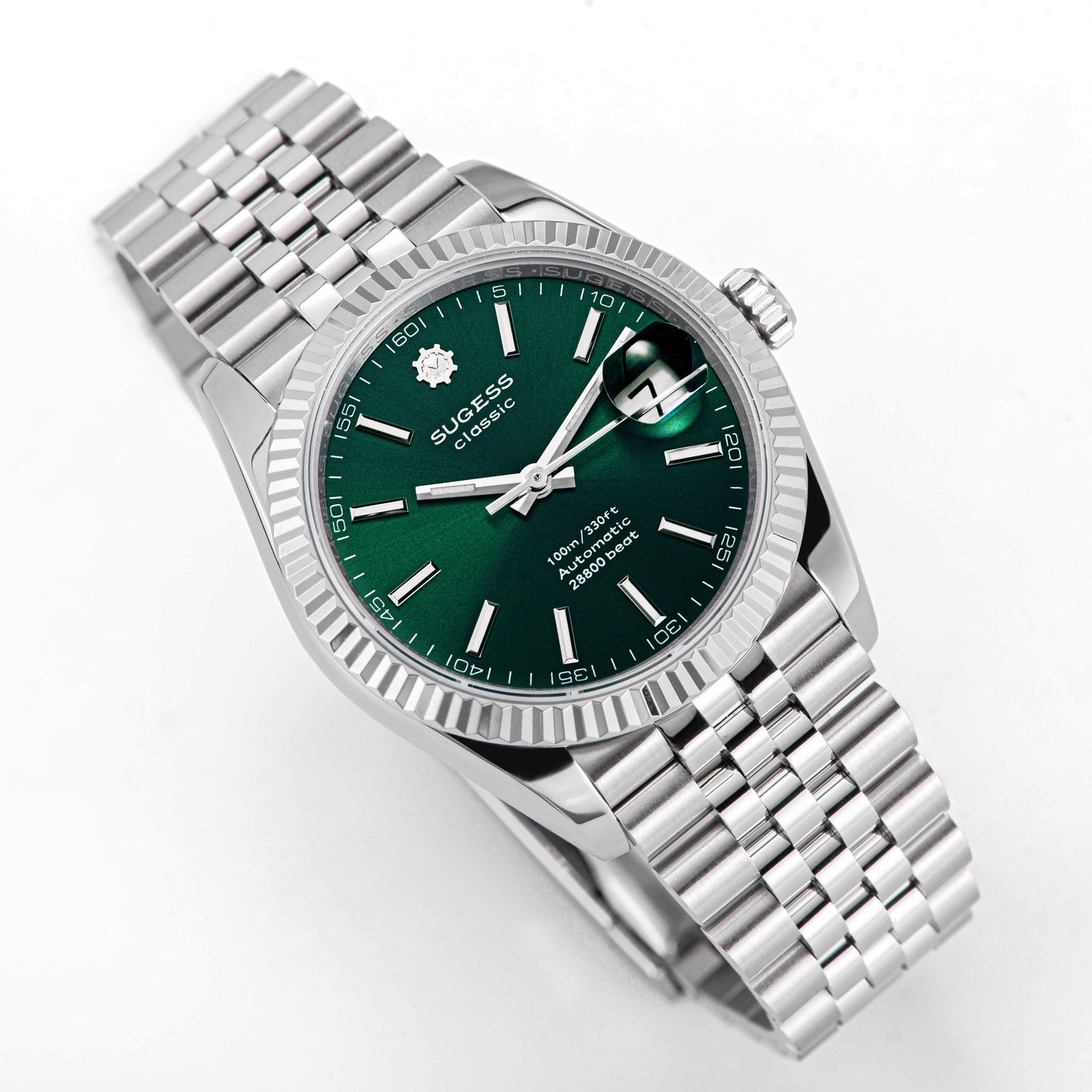 Automatic Classic S447 36mm Green Dial Fluted Bezel Jubilee Bracelet ST2130