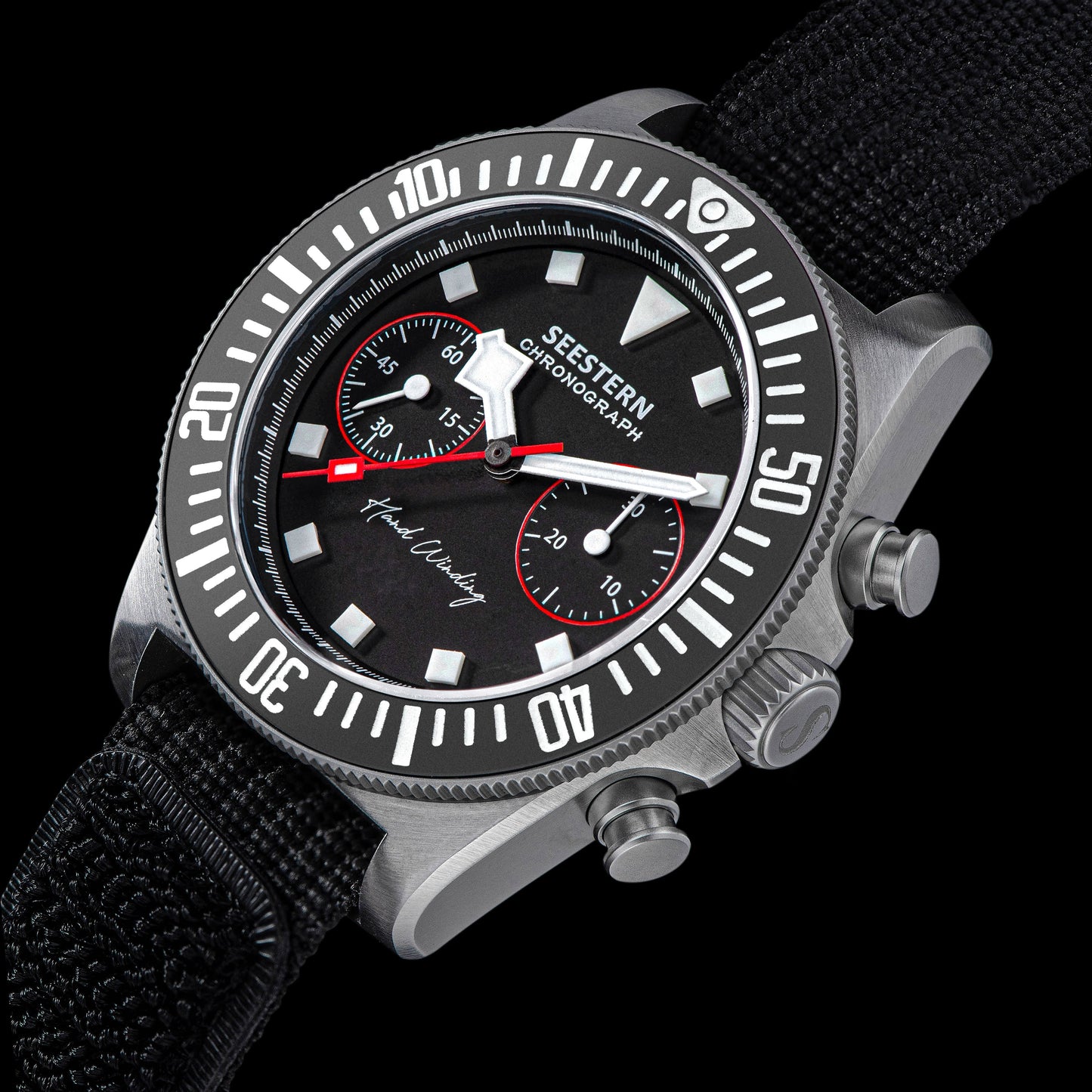 Seestern Chrono S445 Chronograph Black Dial ST19 Movement