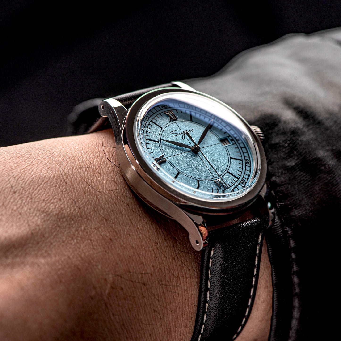 Heritage 411-3B Seagull 2130 Movement Stainless Steel Case Deep Light Blue Dial SU4113BLB