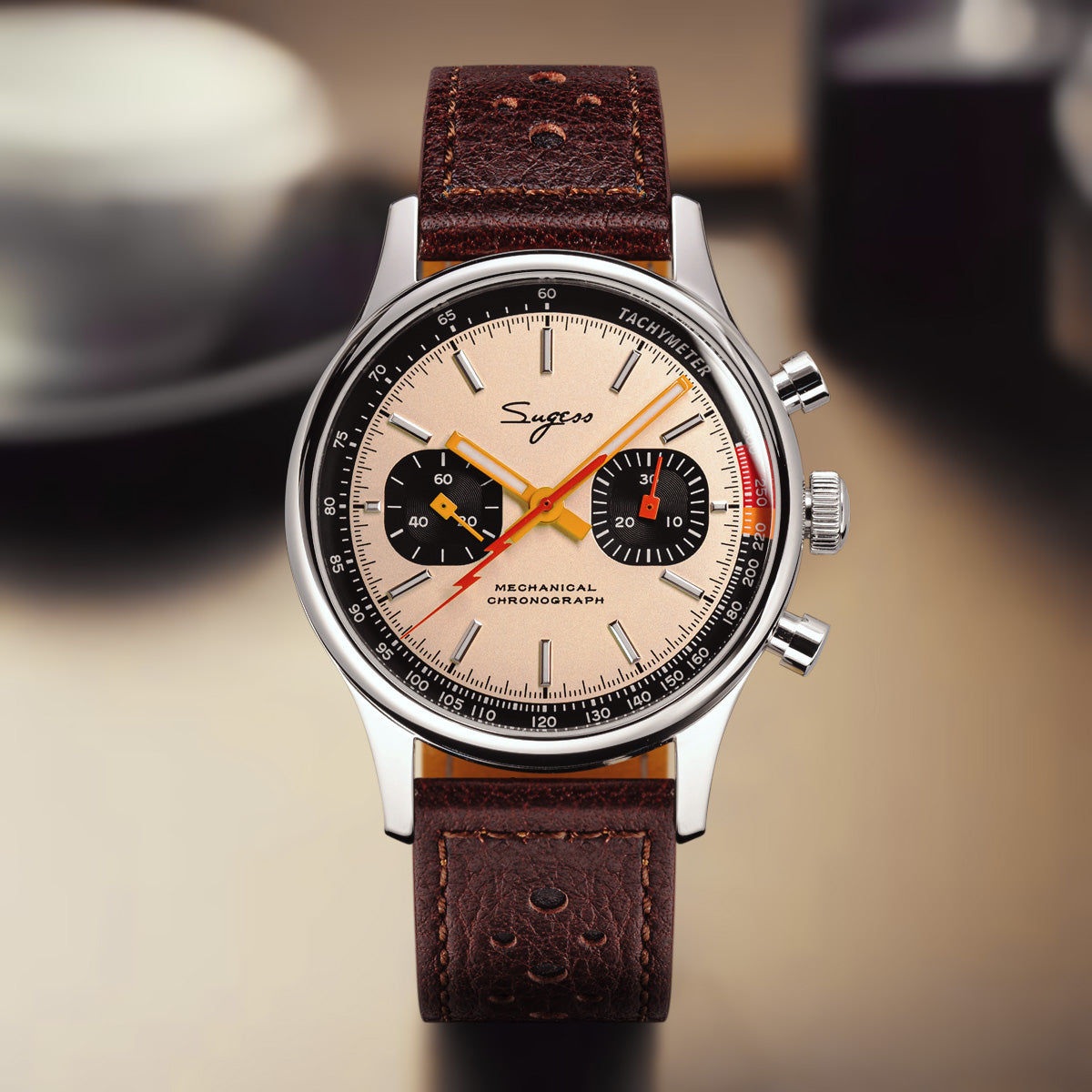 Chrono Heritage S387 Salmon Dial Orange Lightning V2