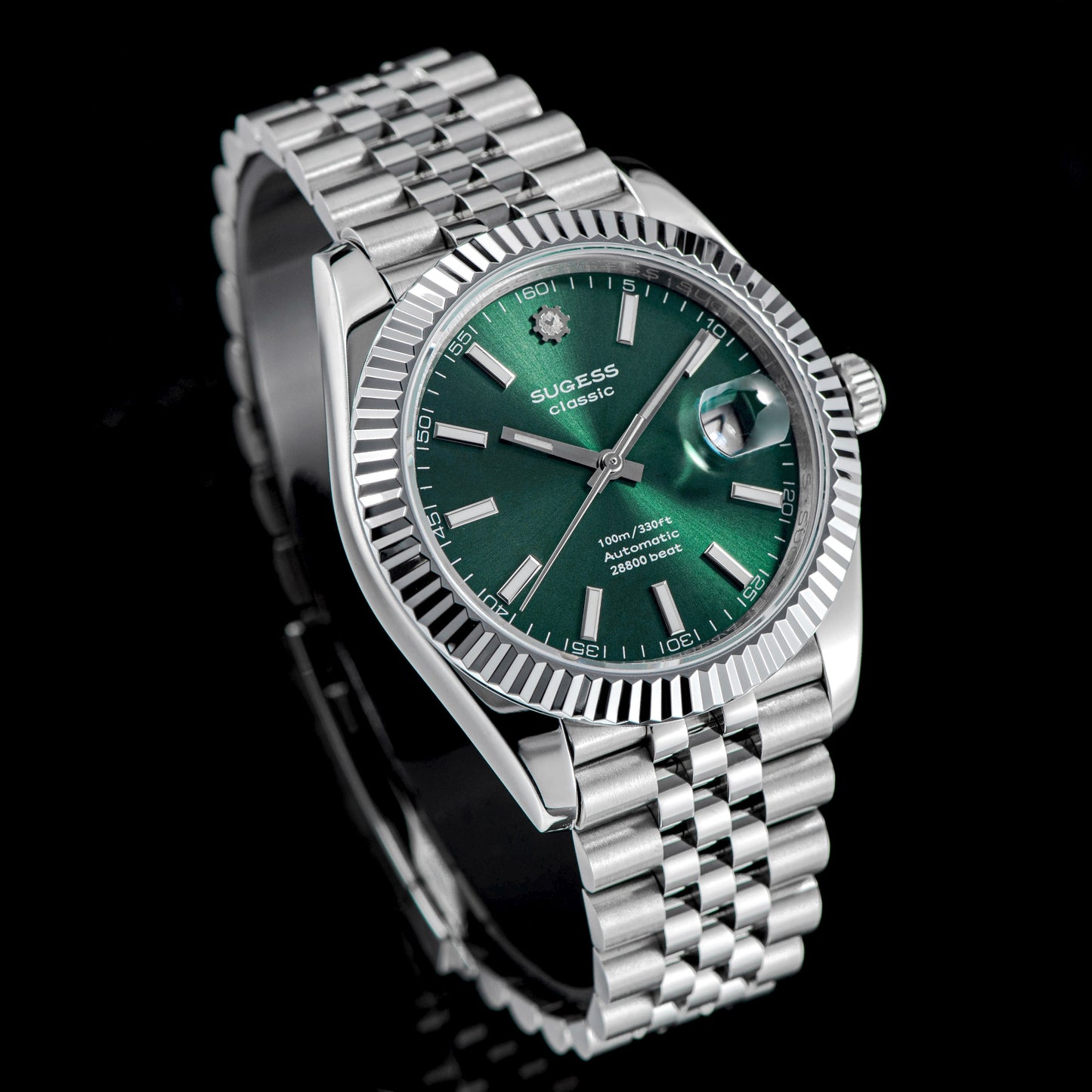 Automatic Classic S448 Green Dial Fluted Bezel Jubilee Bracelet ST2130