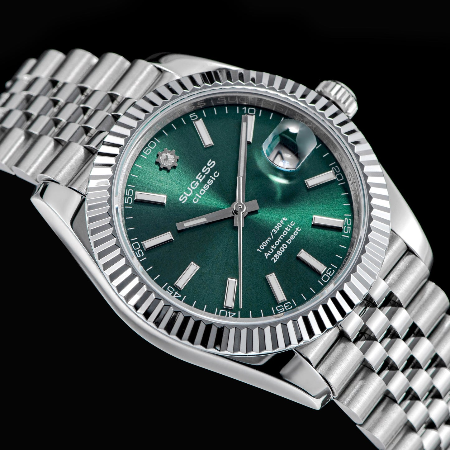 Automatic Classic S448 Green Dial Fluted Bezel Jubilee Bracelet ST2130