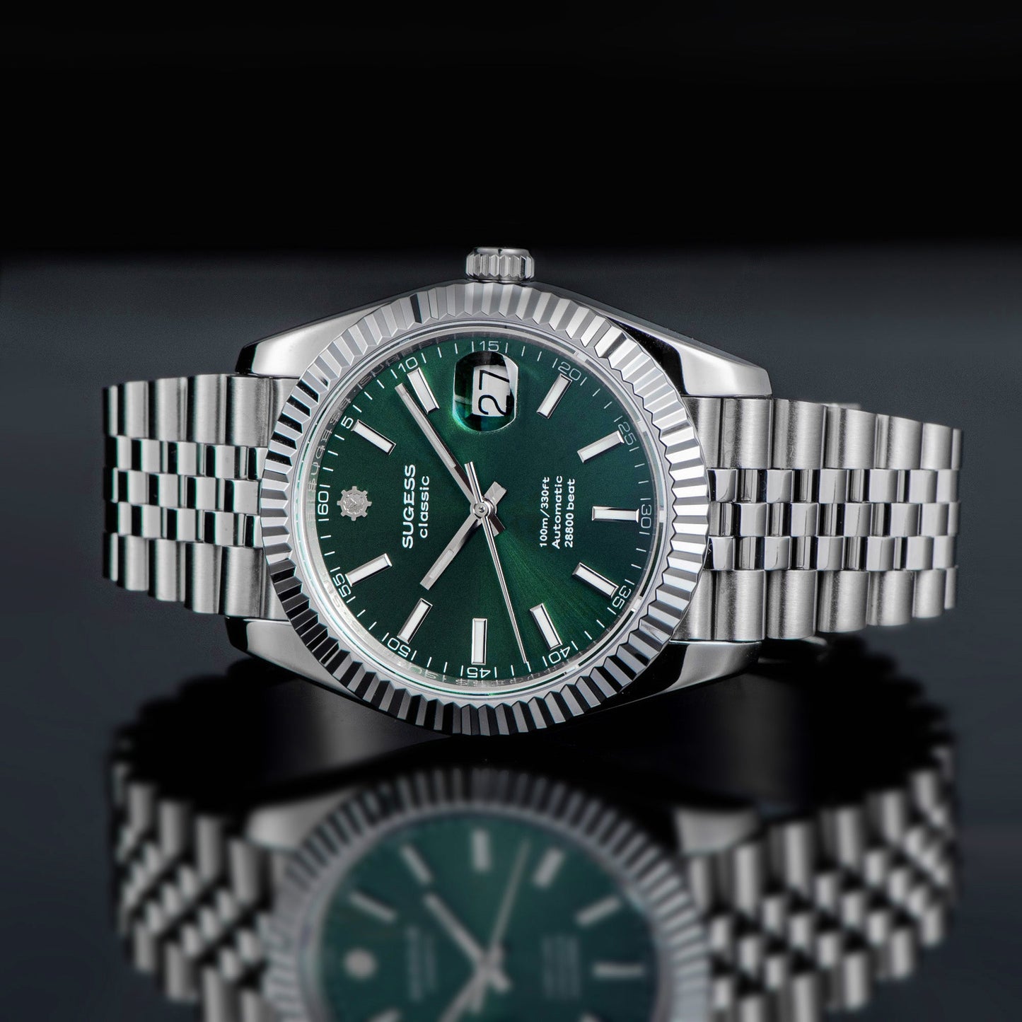 Automatic Classic S448 Green Dial Fluted Bezel Jubilee Bracelet ST2130