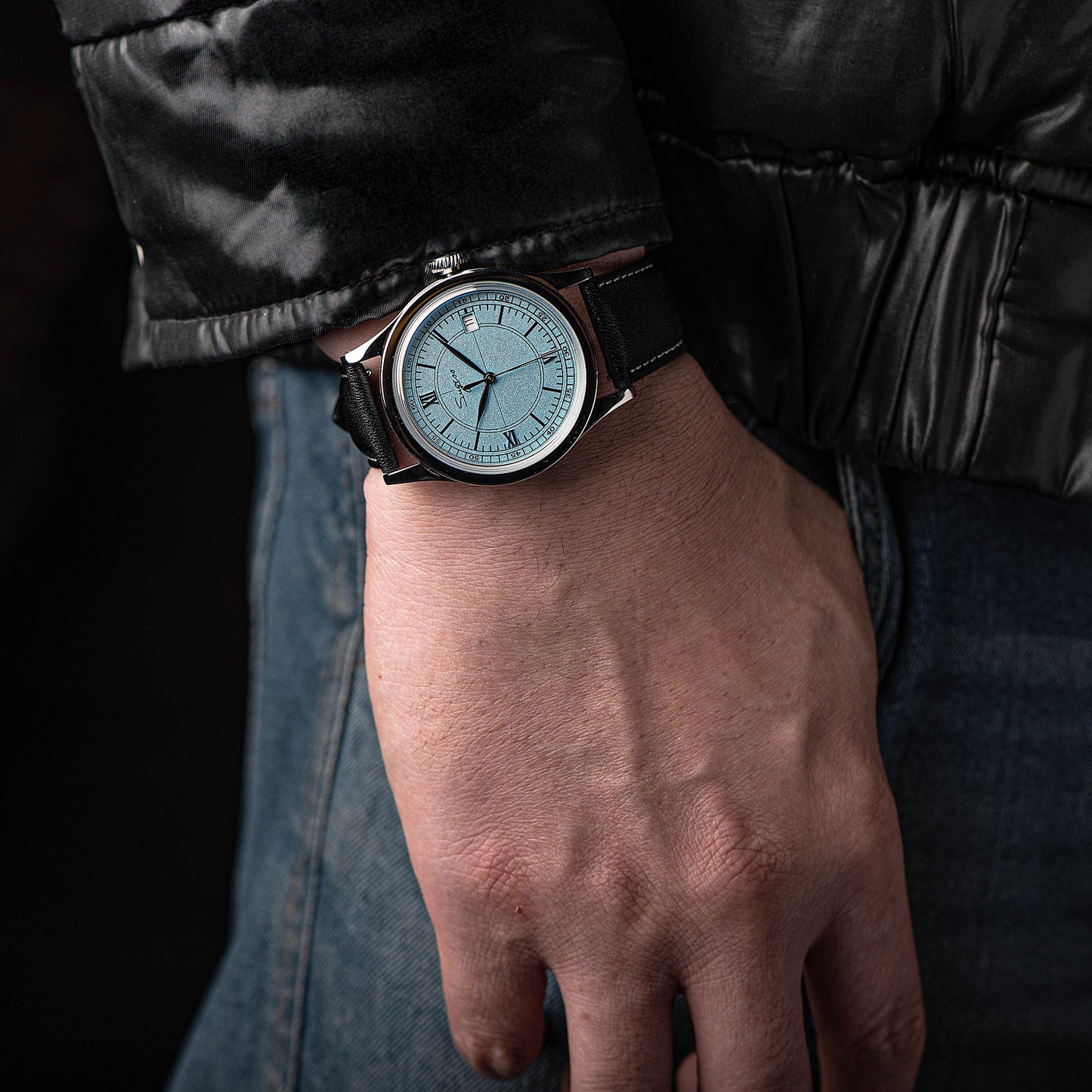 Heritage 411-3B Seagull 2130 Movement Stainless Steel Case Deep Light Blue Dial SU4113BLB