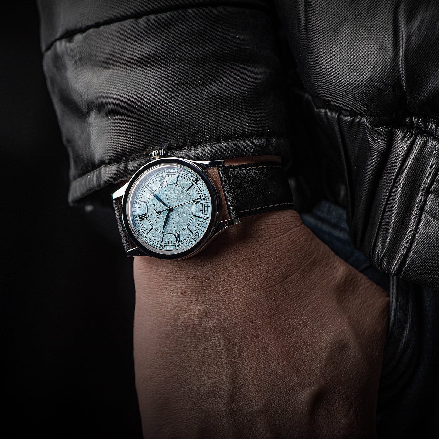 Heritage 411-3B Seagull 2130 Movement Stainless Steel Case Deep Light Blue Dial SU4113BLB