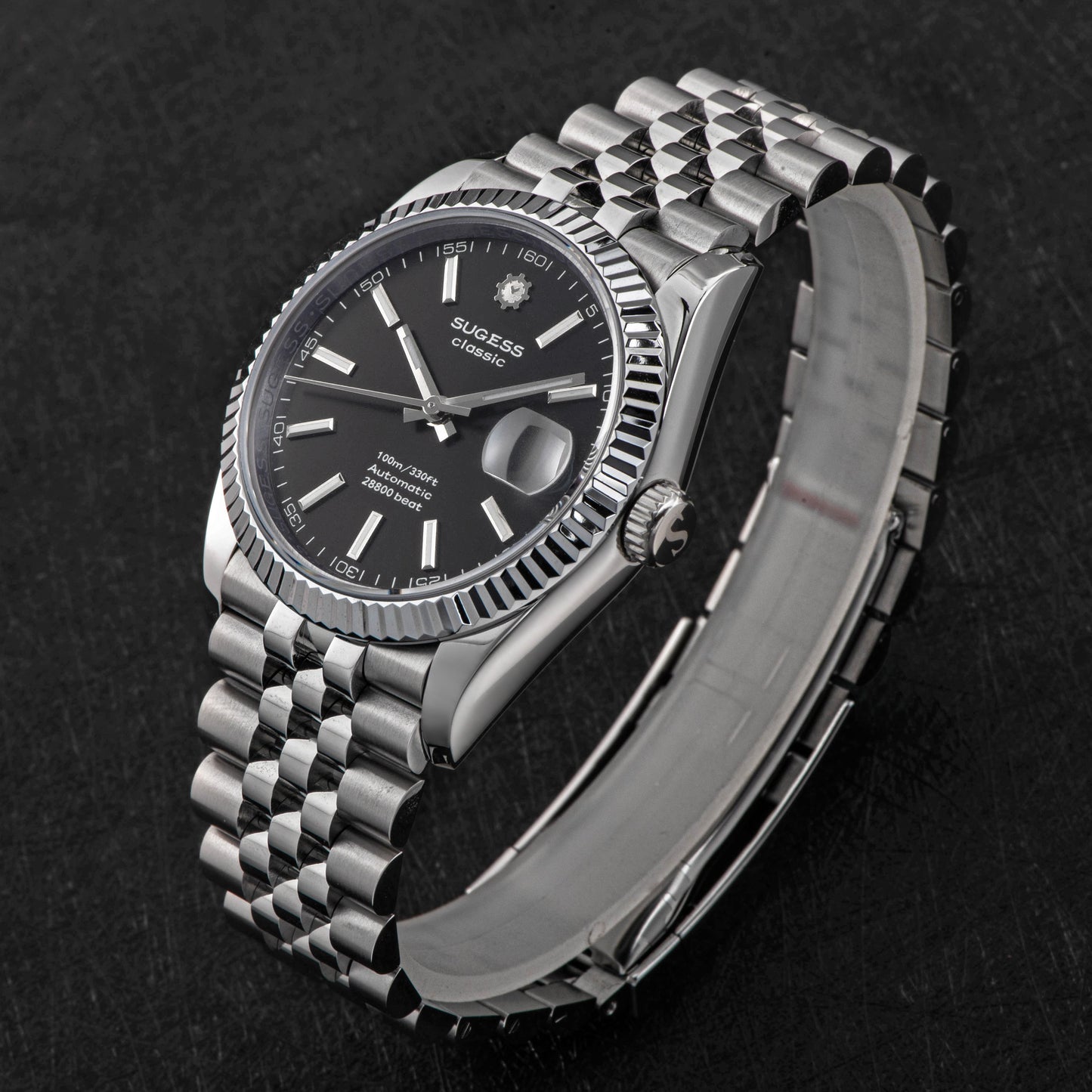 Automatic Classic S447 36mm Black Dial Fluted Bezel Jubilee Bracelet ST2130
