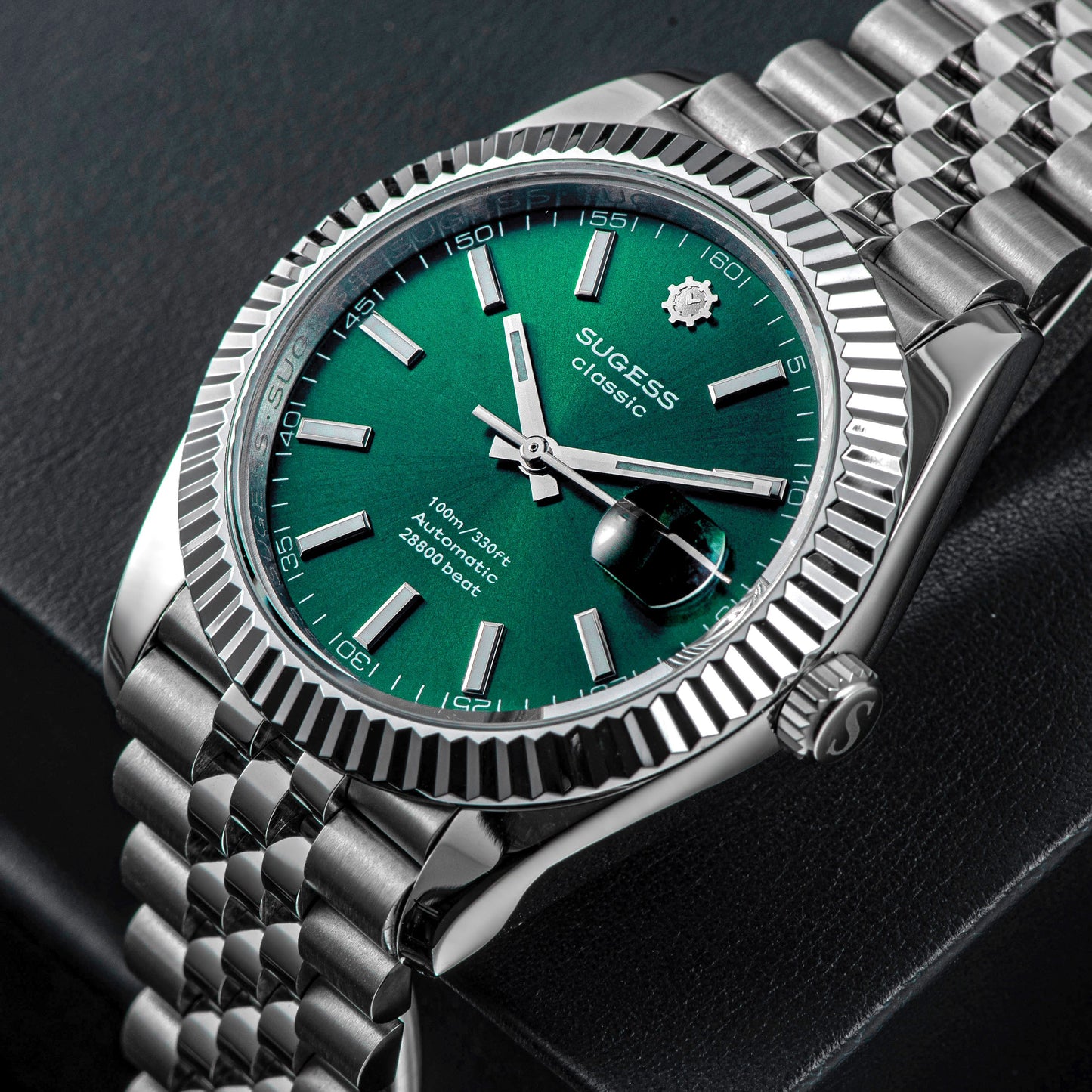Automatic Classic S448 Green Dial Fluted Bezel Jubilee Bracelet ST2130