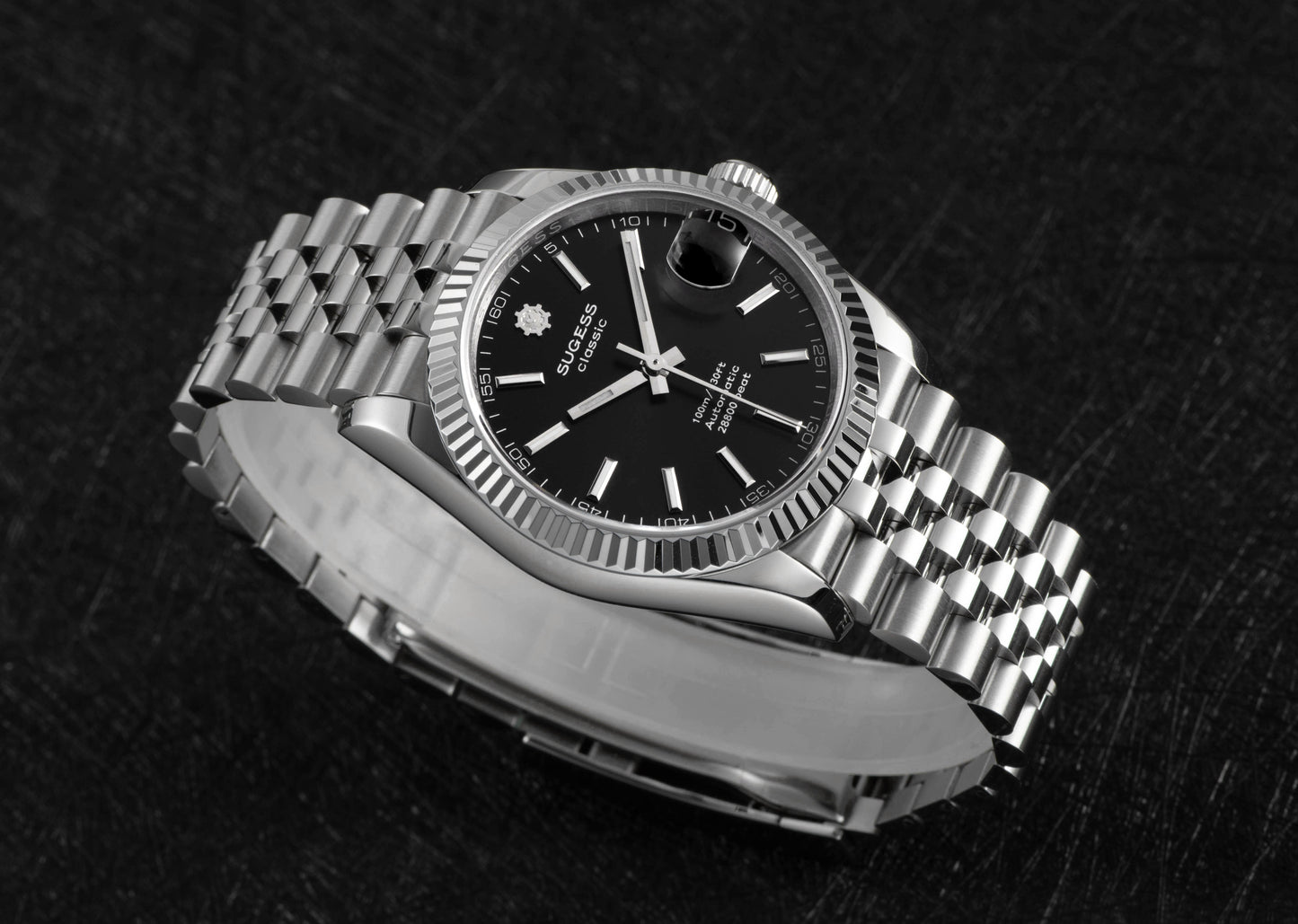 Automatic Classic S447 36mm Black Dial Fluted Bezel Jubilee Bracelet ST2130