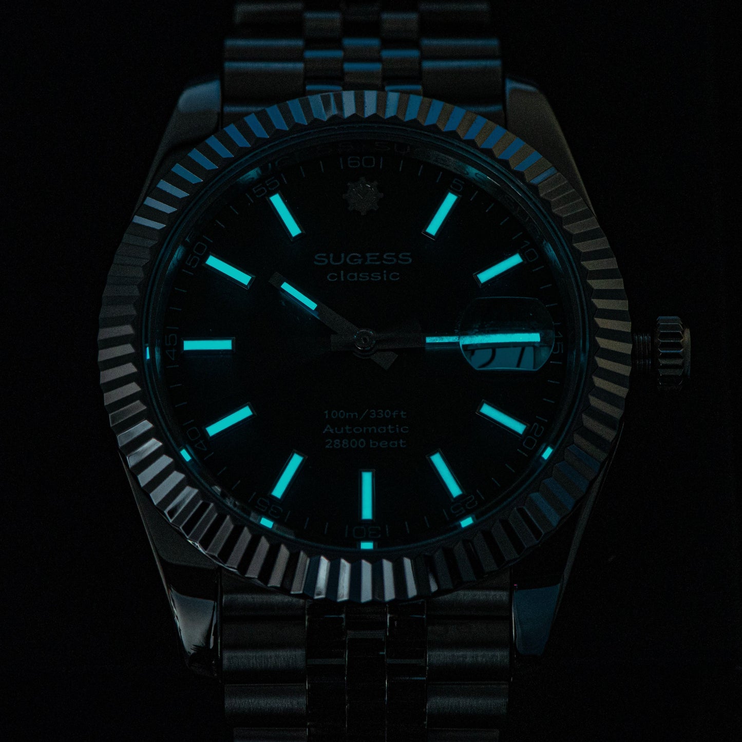 Automatic Classic S448 Green Dial Fluted Bezel Jubilee Bracelet ST2130