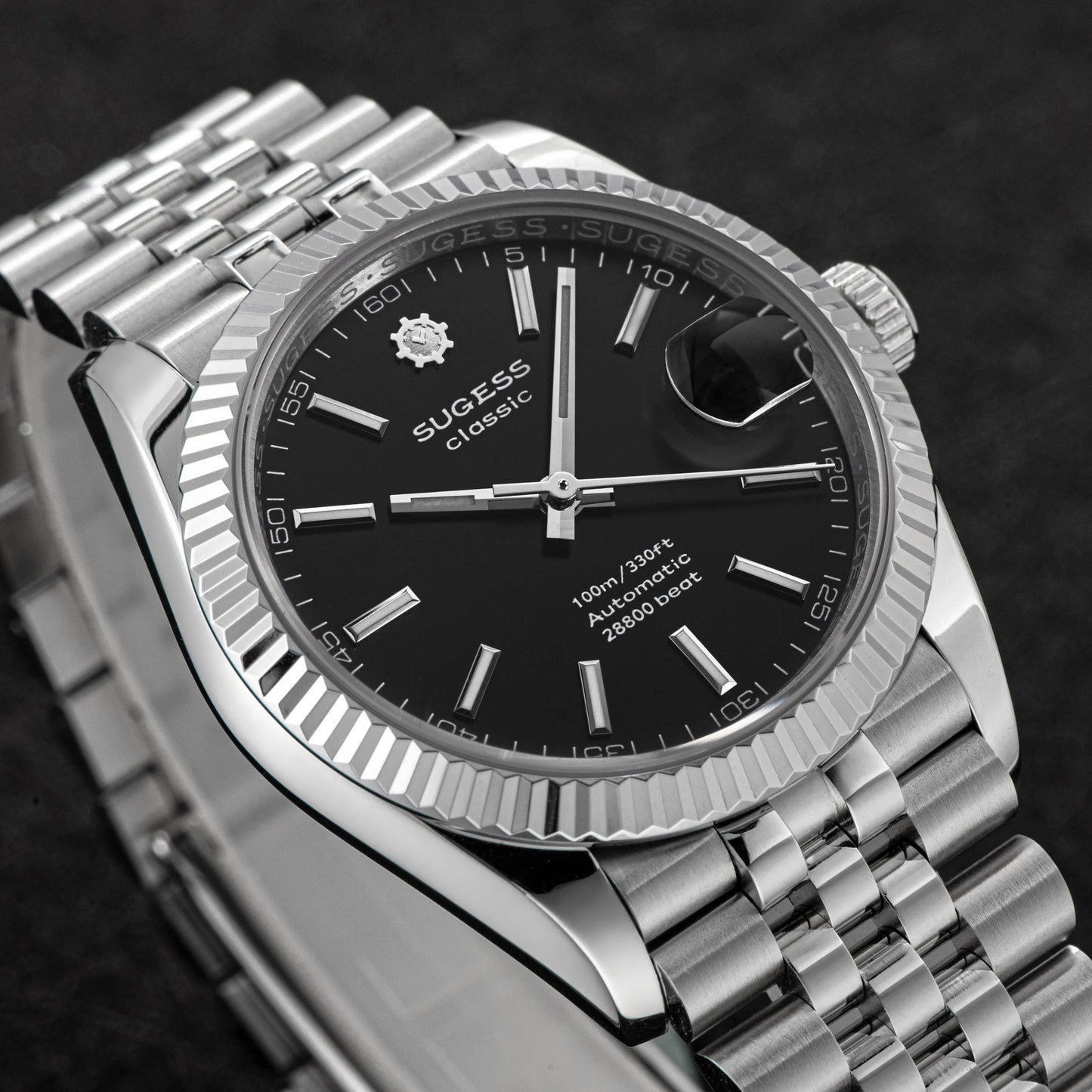 Automatic Classic S447 36mm Black Dial Fluted Bezel Jubilee Bracelet ST2130