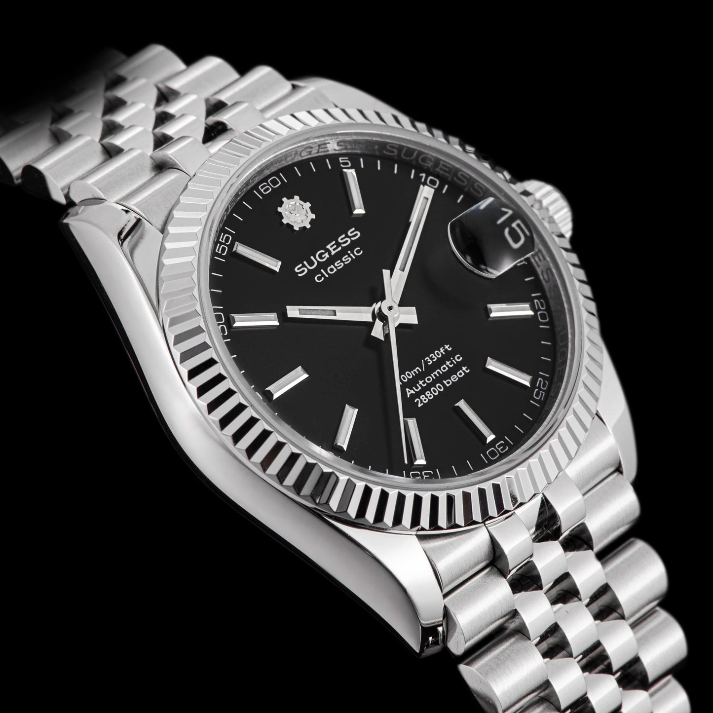 Automatic Classic S447 36mm Black Dial Fluted Bezel Jubilee Bracelet ST2130