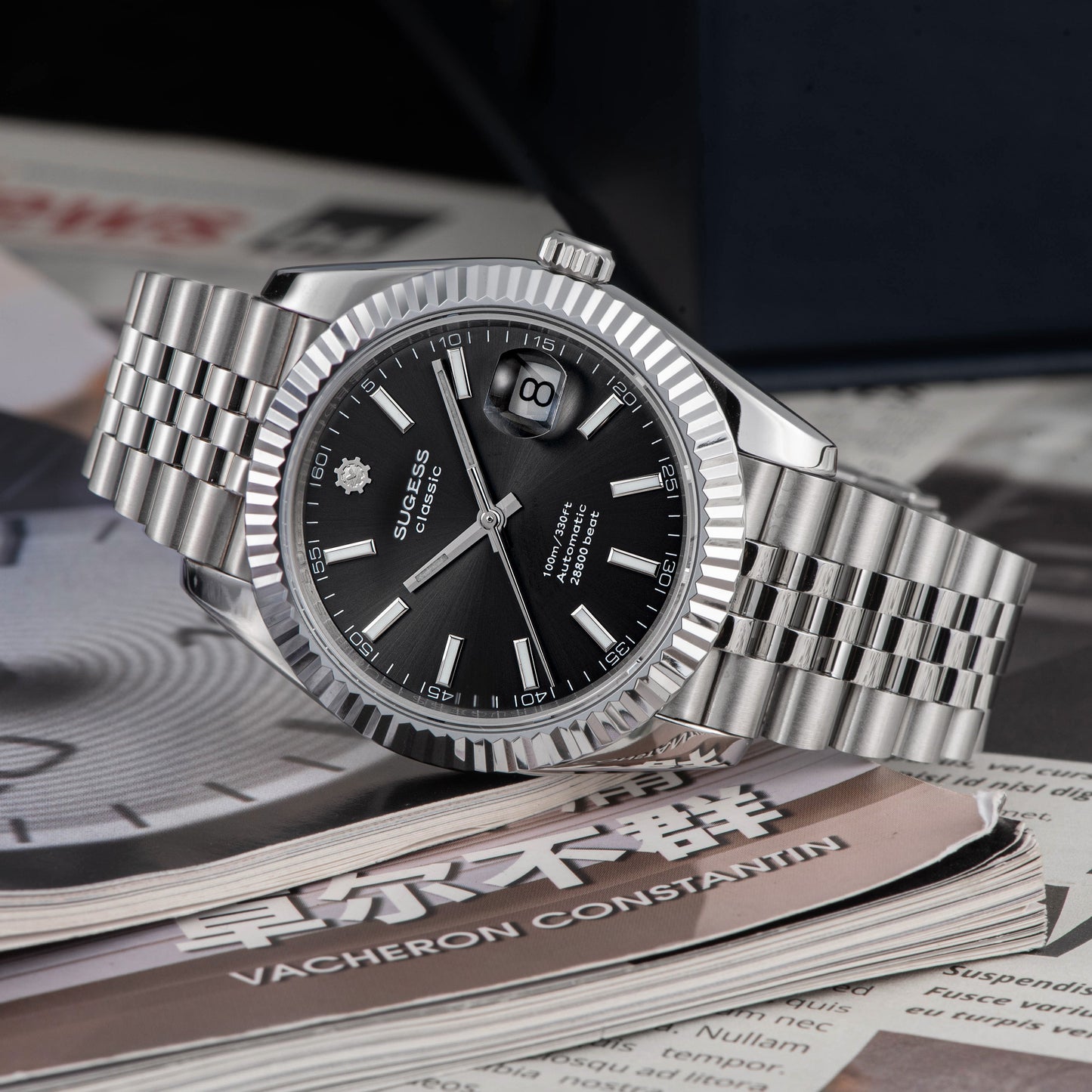 Automatic Classic S448 Grey Dial Fluted Bezel Jubilee Bracelet ST2130