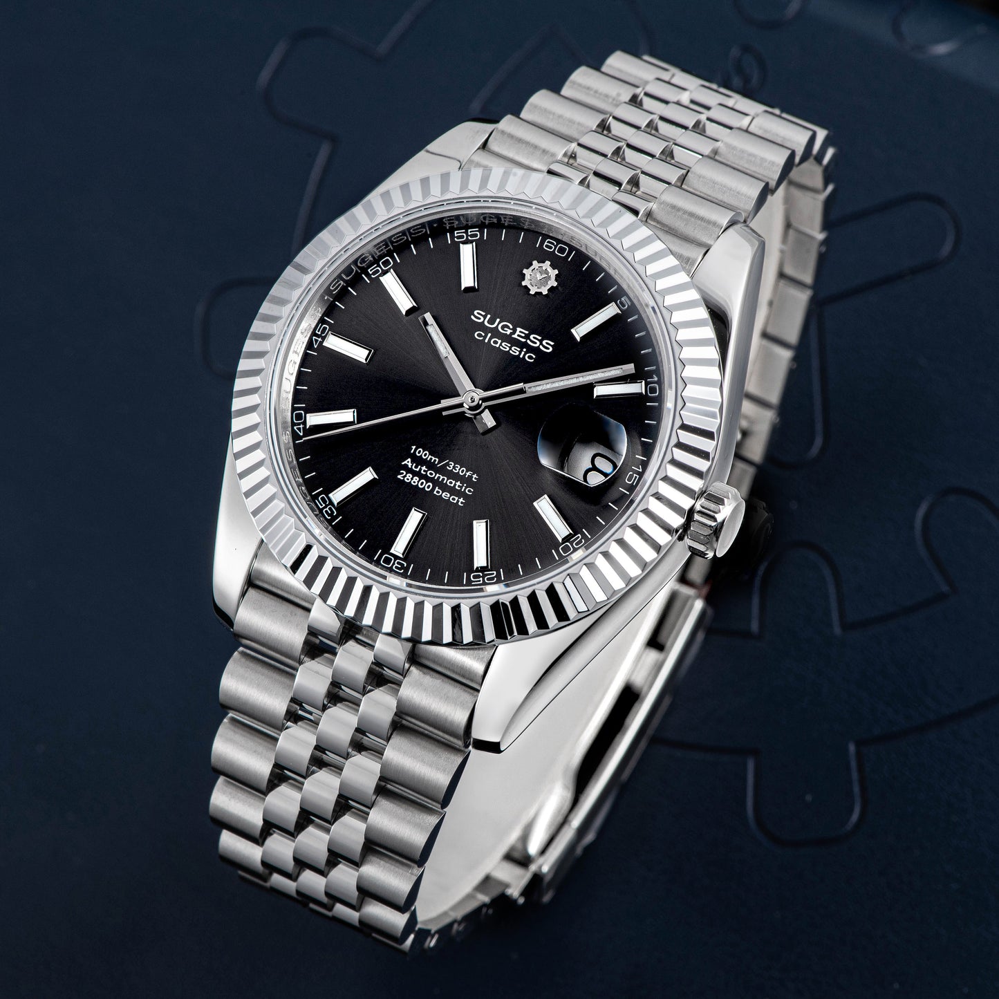 Automatic Classic S448 Grey Dial Fluted Bezel Jubilee Bracelet ST2130