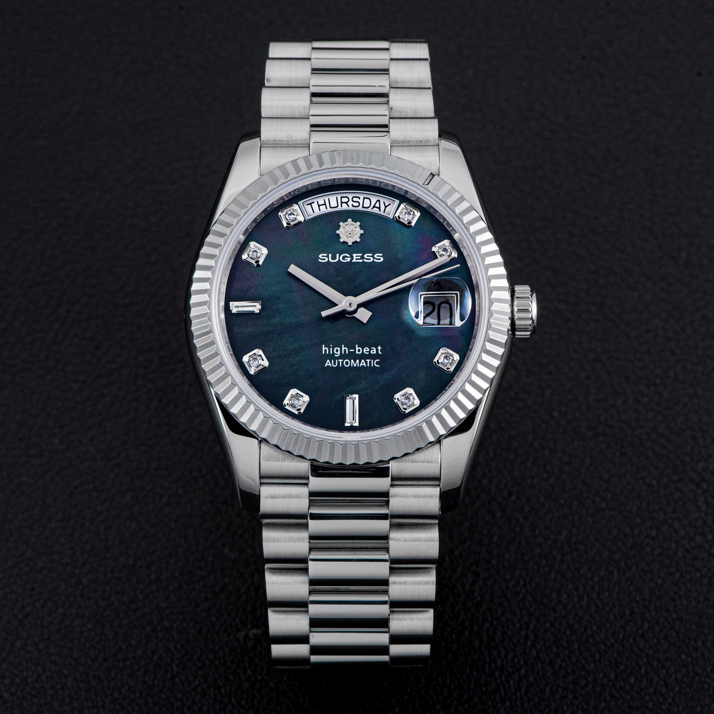 Heritage S449 DD Date and Day Display DD36 36mm Stainless Steel Black Pearl Dial Automatic