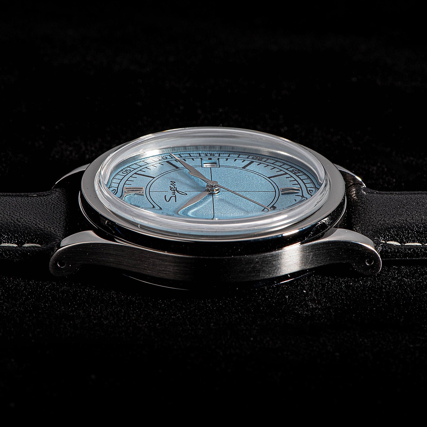 Heritage 411-3B Seagull 2130 Movement Stainless Steel Case Deep Light Blue Dial SU4113BLB