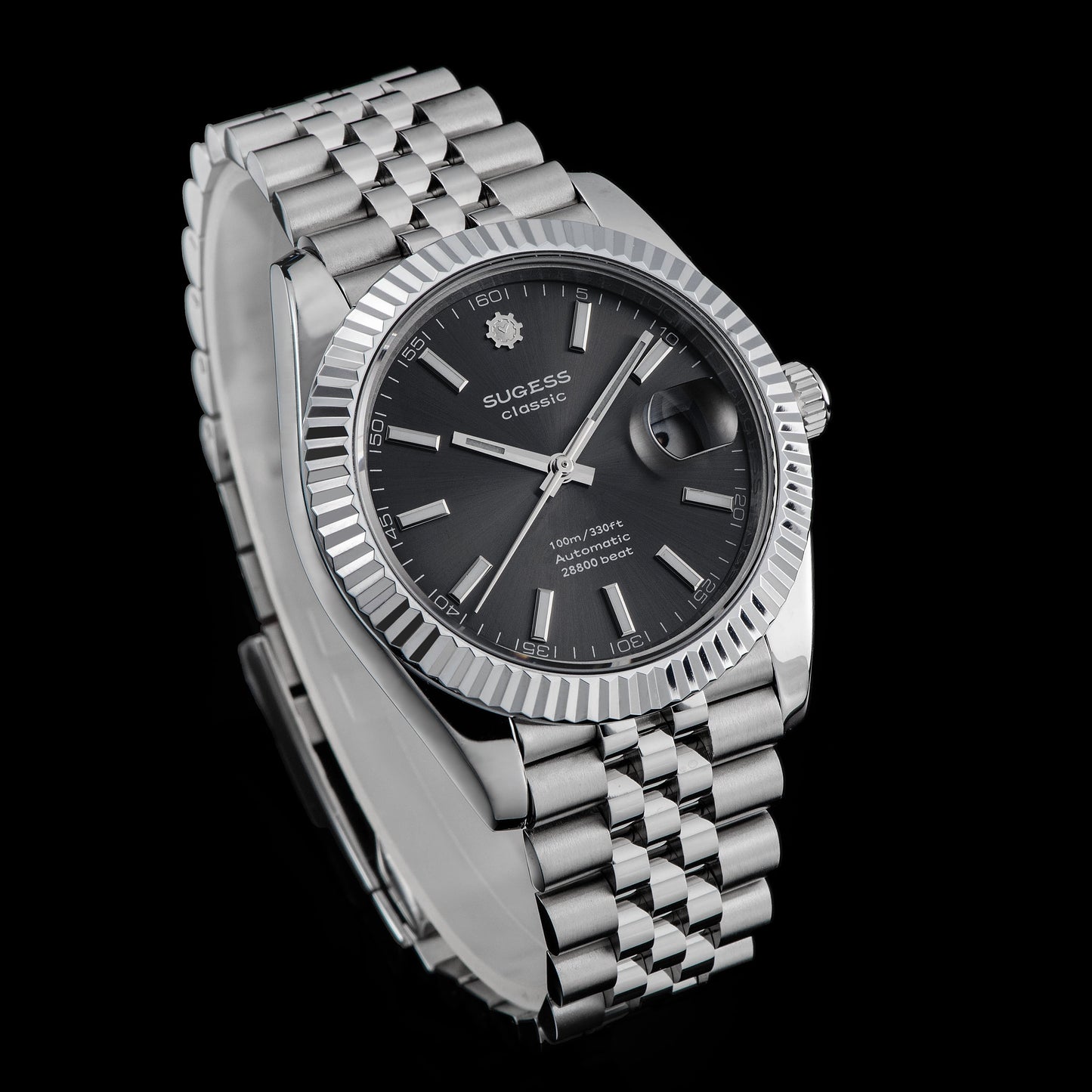 Automatic Classic S448 Grey Dial Fluted Bezel Jubilee Bracelet ST2130