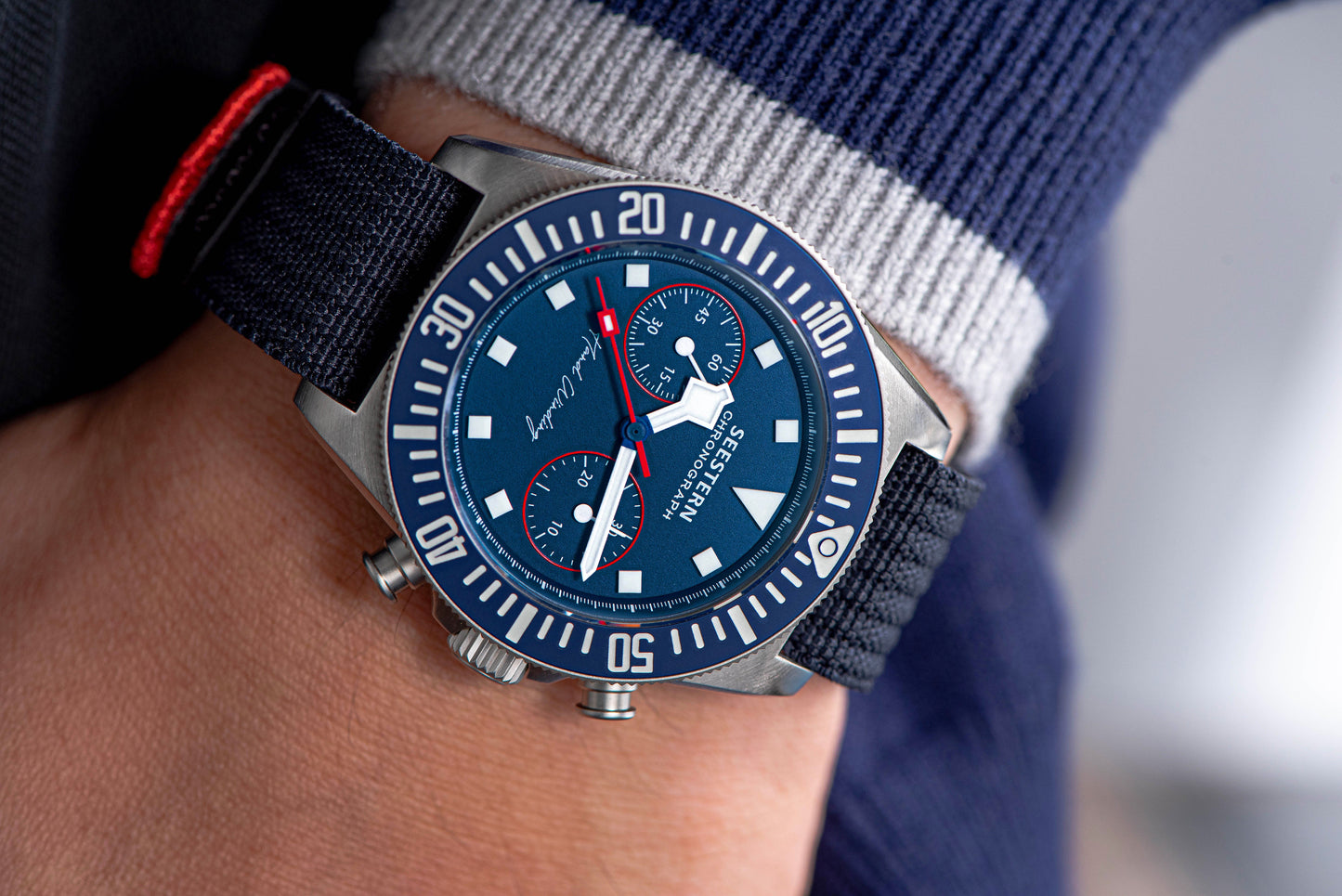 Seestern Chrono S445 Chronograph Blue Dial ST19 Movement