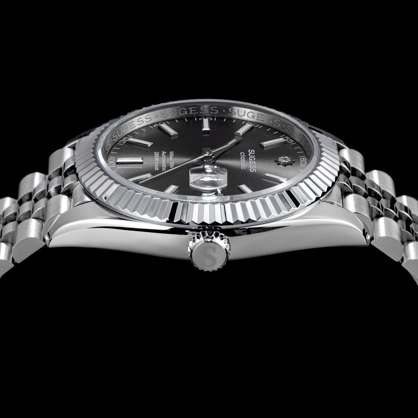 Automatic Classic S448 Grey Dial Fluted Bezel Jubilee Bracelet ST2130
