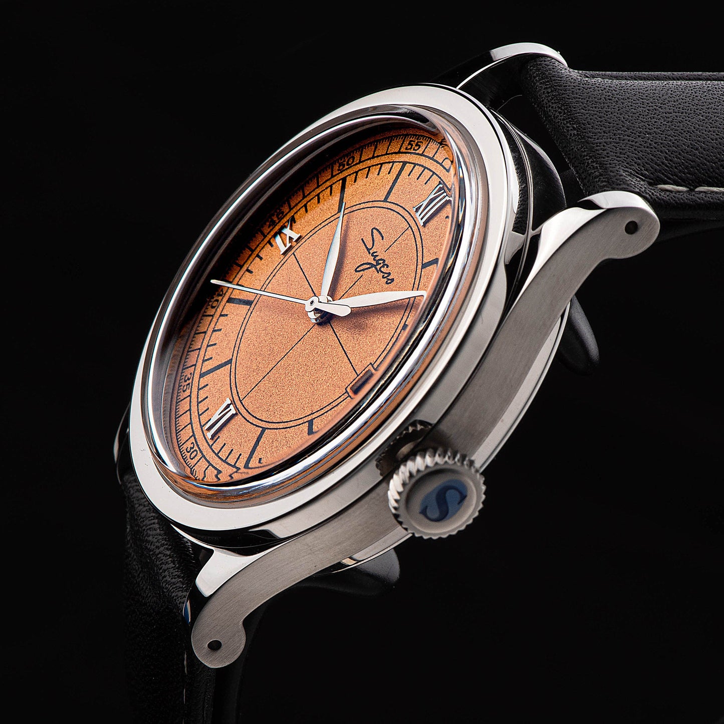 Heritage 411-3B Seagull 2130 Movement Stainless Steel Case Deep Orange Dial SU4113BOR