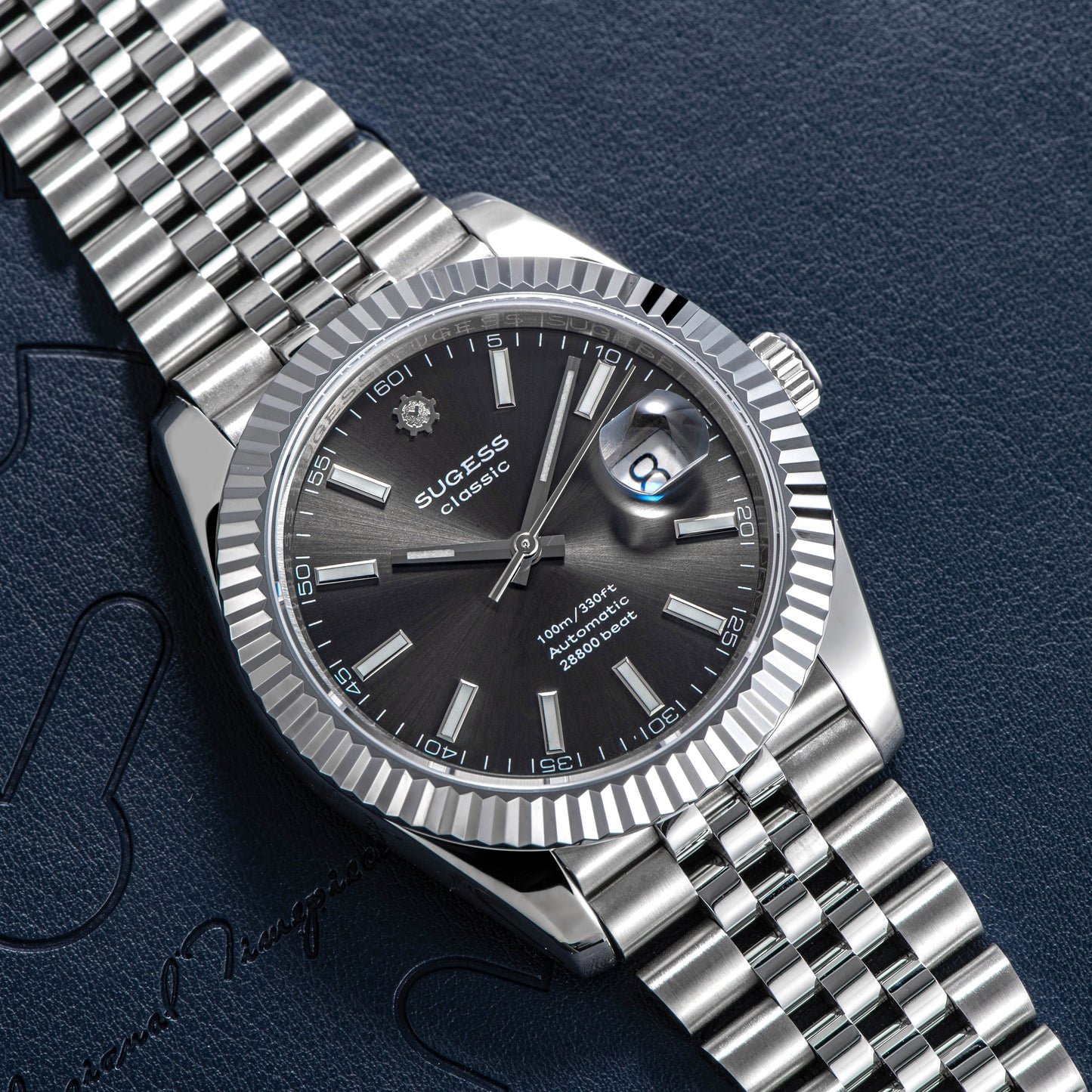 Automatic Classic S448 Grey Dial Fluted Bezel Jubilee Bracelet ST2130