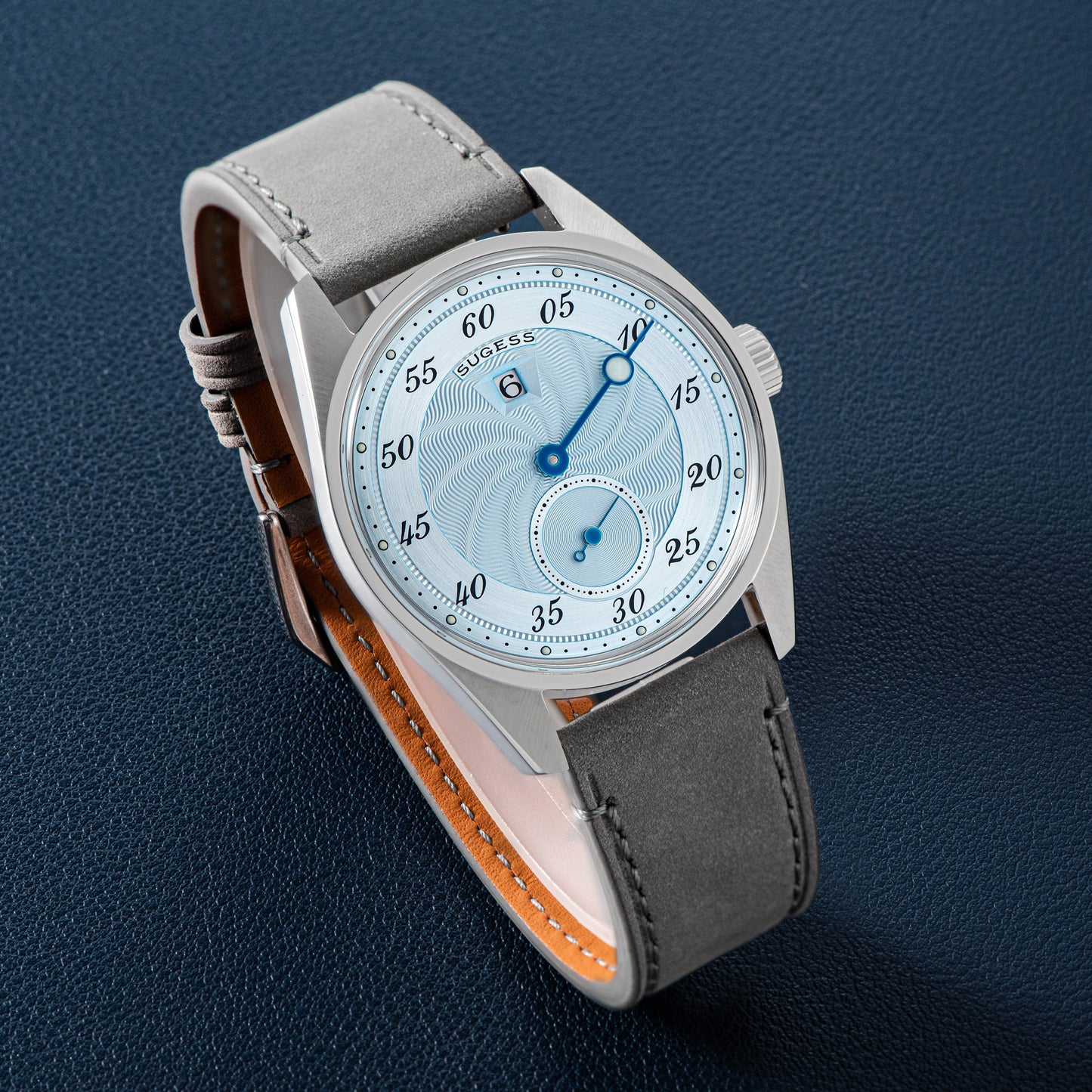 Automatic S451-1 Light Blue Dial Jumping Hour One Pointer Stainless Steel