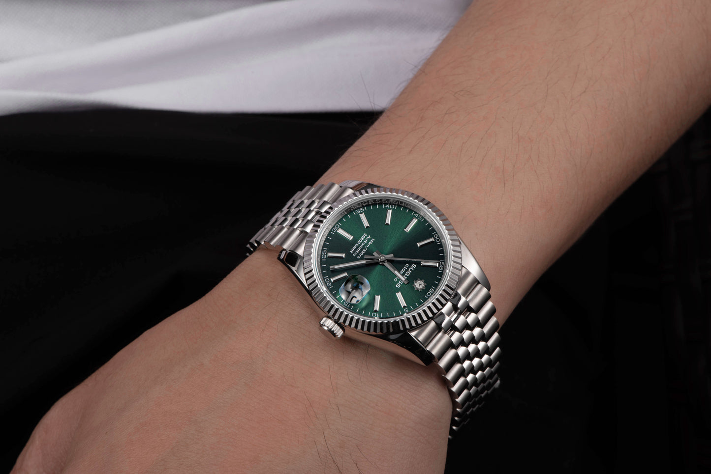 Automatic Classic S447 36mm Green Dial Fluted Bezel Jubilee Bracelet ST2130
