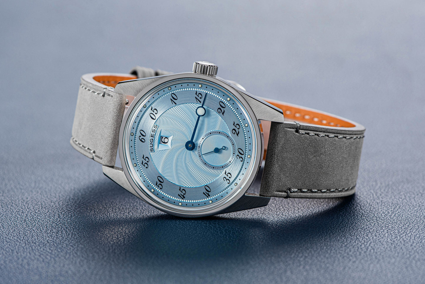 Automatic S451-1 Light Blue Dial Jumping Hour One Pointer Stainless Steel